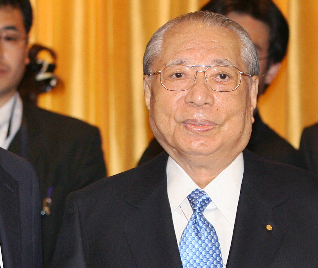 Daisaku Ikeda, former president of the Soka Gakkai International, a lay Buddhist organization in Japan, at a Tokyo hotel, 12 April 2007