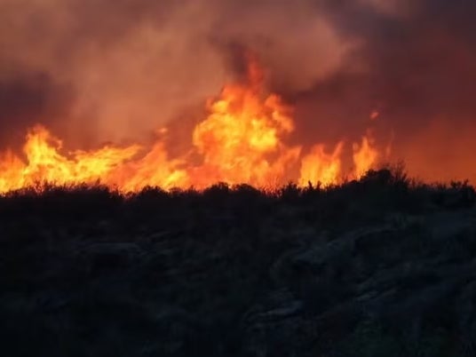 Firefighters battle raging flames as Argentina wildfire grows during intense heatwave