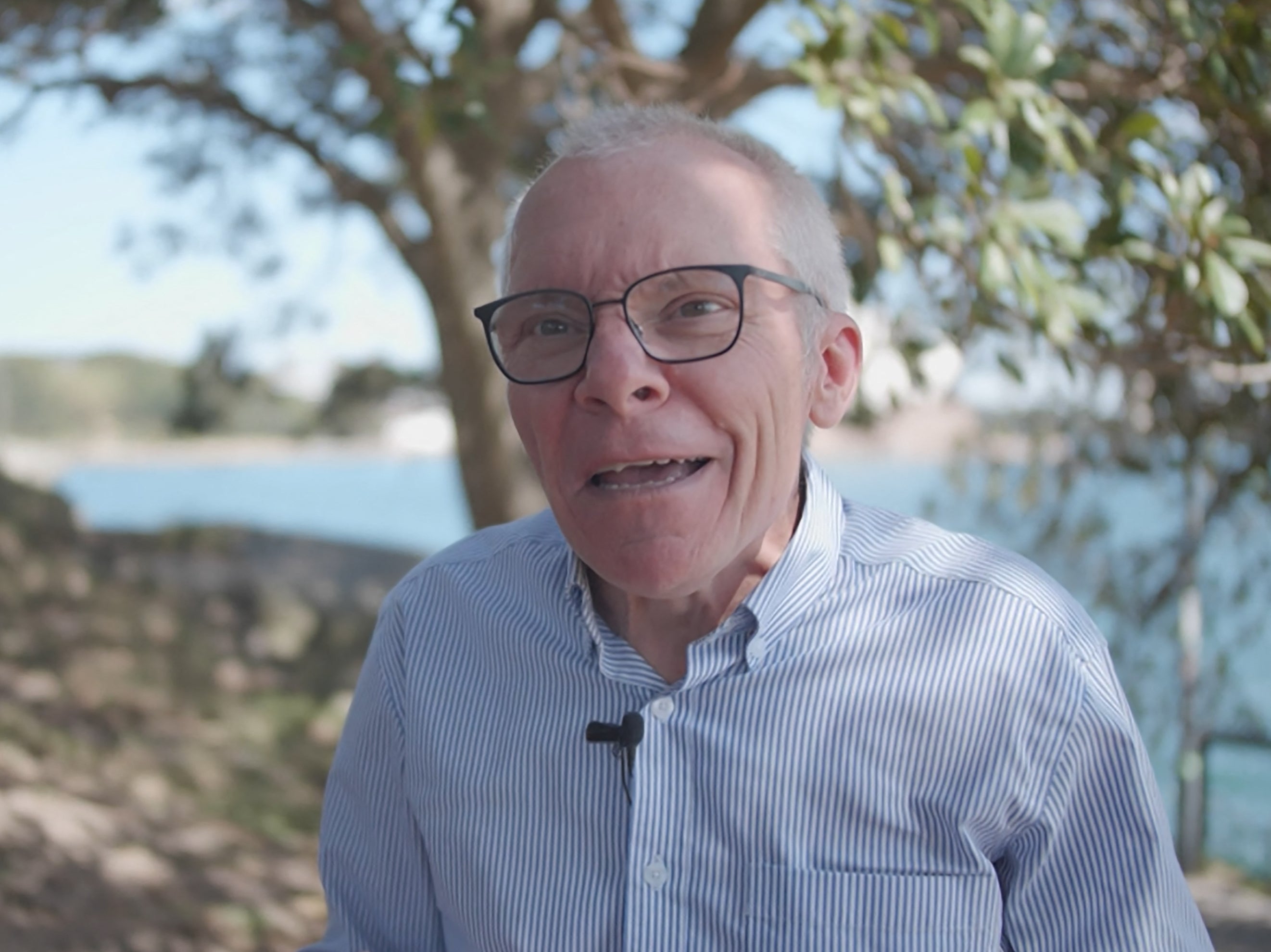 Sean Turnell in a television interview in Sydney earlier this month