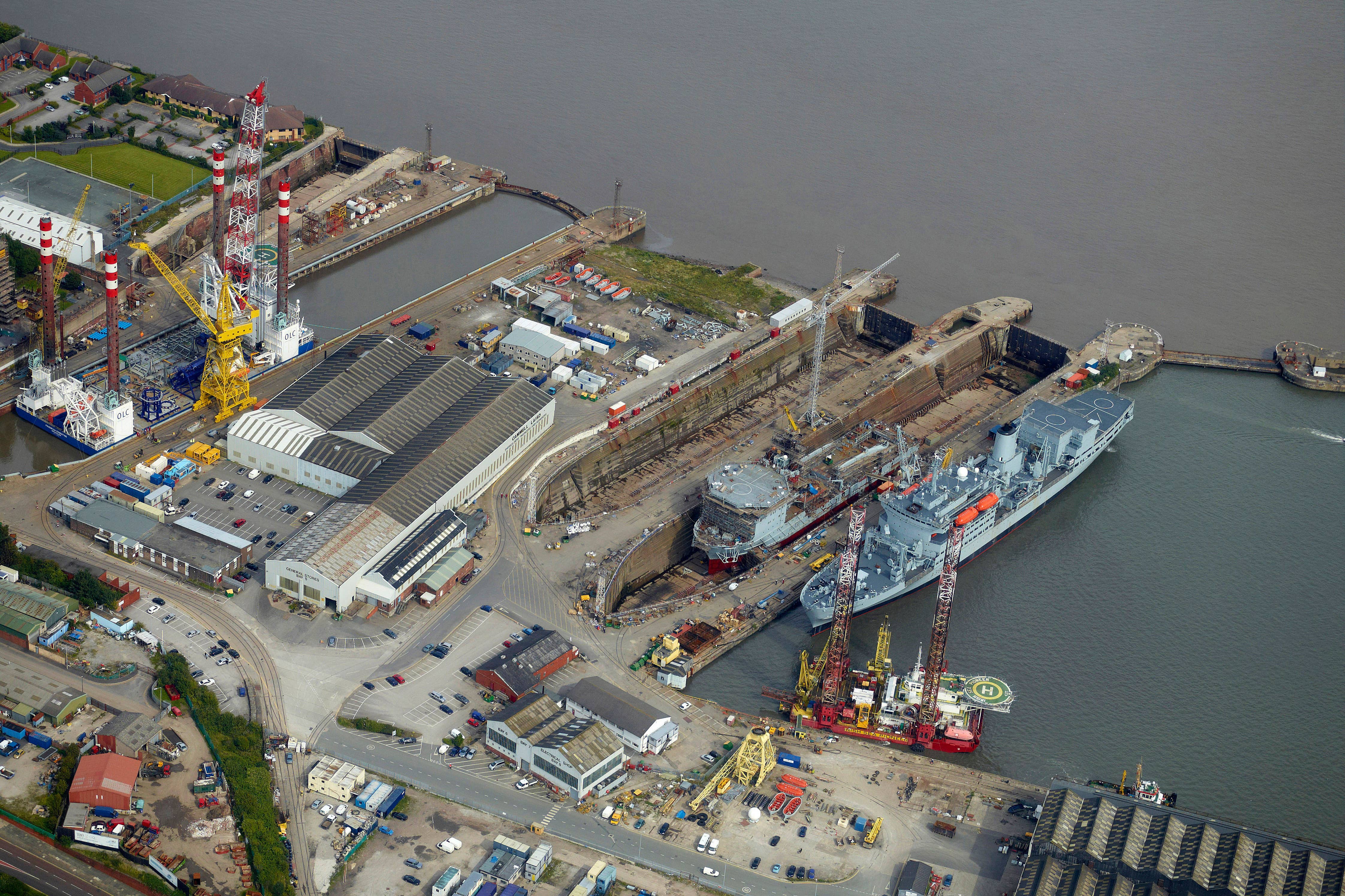 Workers at the Cammell Laird shipyard on Merseyside have voted to strike in a row over pay and conditions (Alamy/PA)