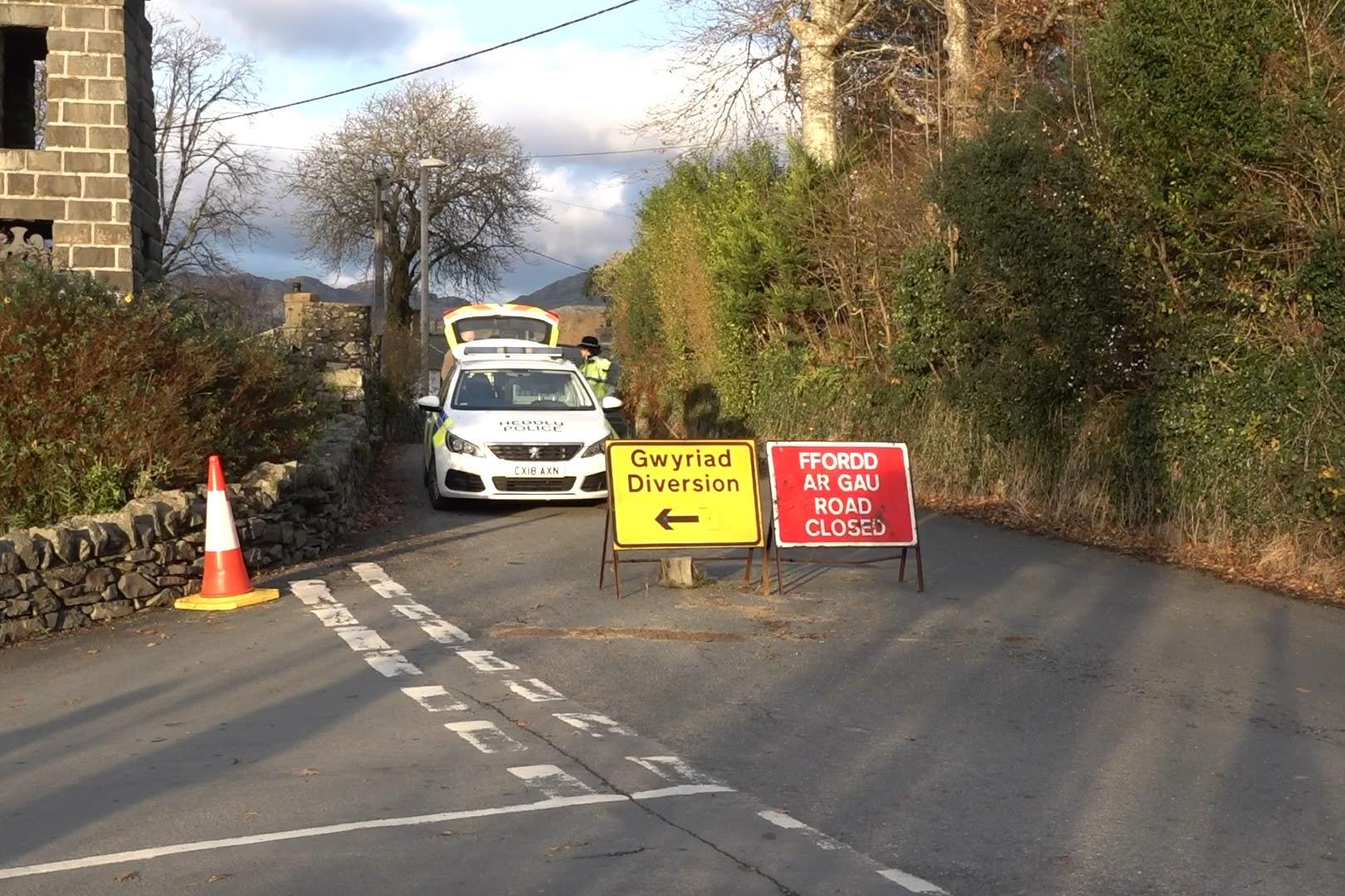 The scene in Gwynedd, North Wales, near to where police officers were searching for the teenagers