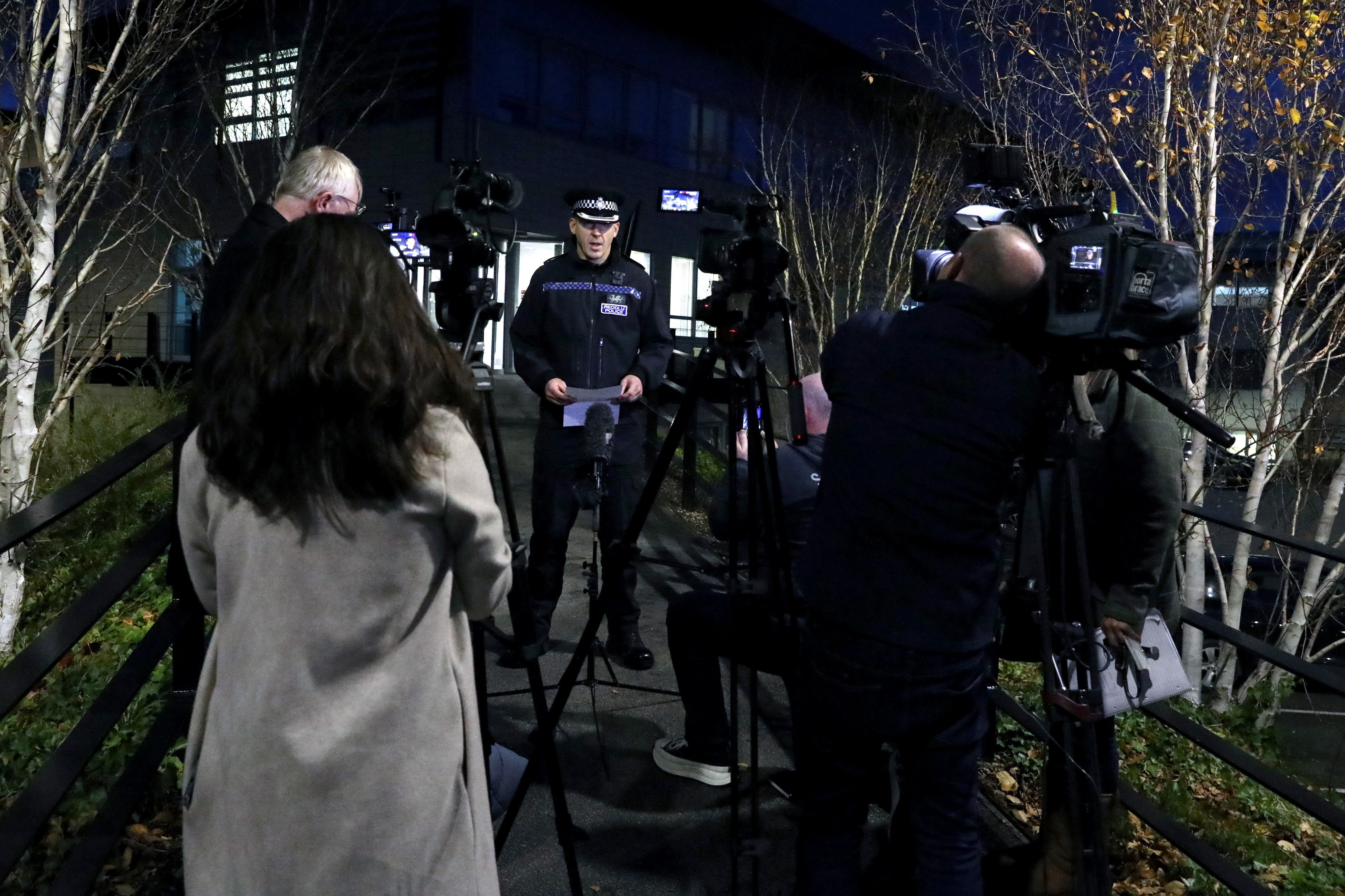 Superintendent Owain Llewelyn updating the media (Ian Cooper/PA)