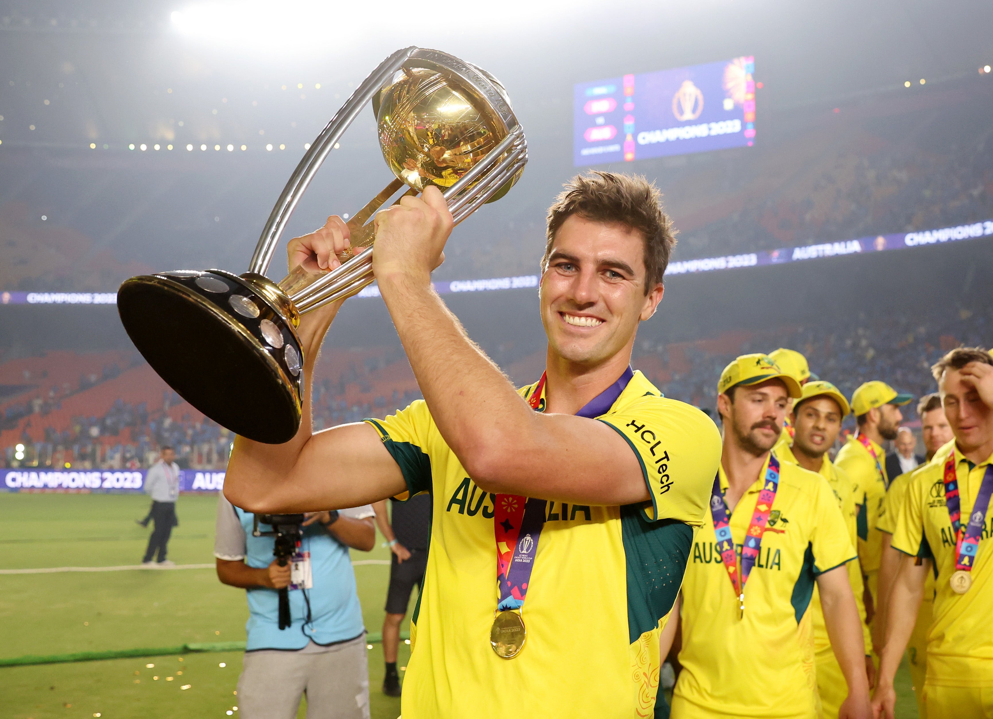 The Australian captain took 2-34 as the World Cup hosts were restricted to 240