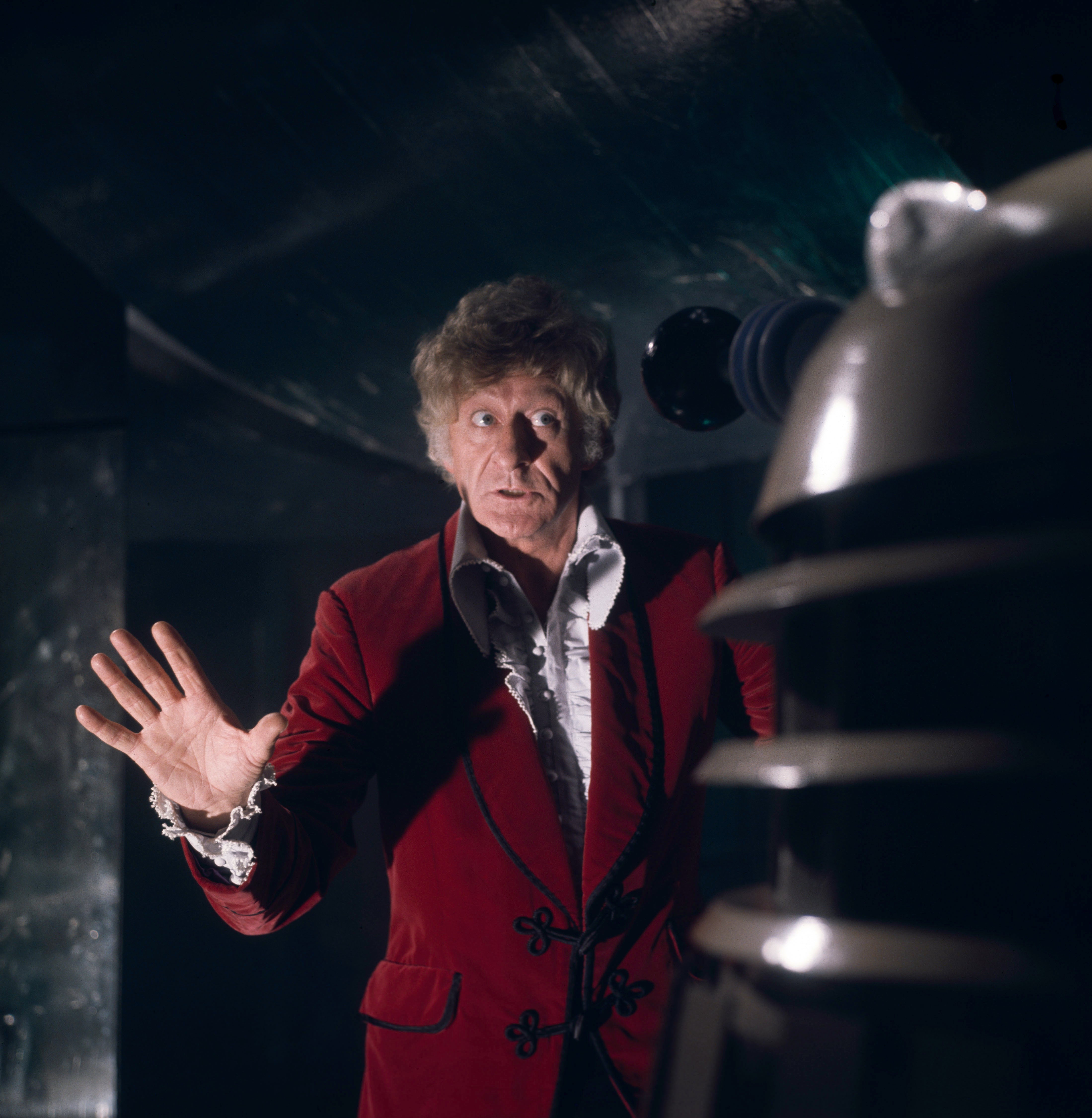 Jon Pertwee’s Doctor confronts a Dalek