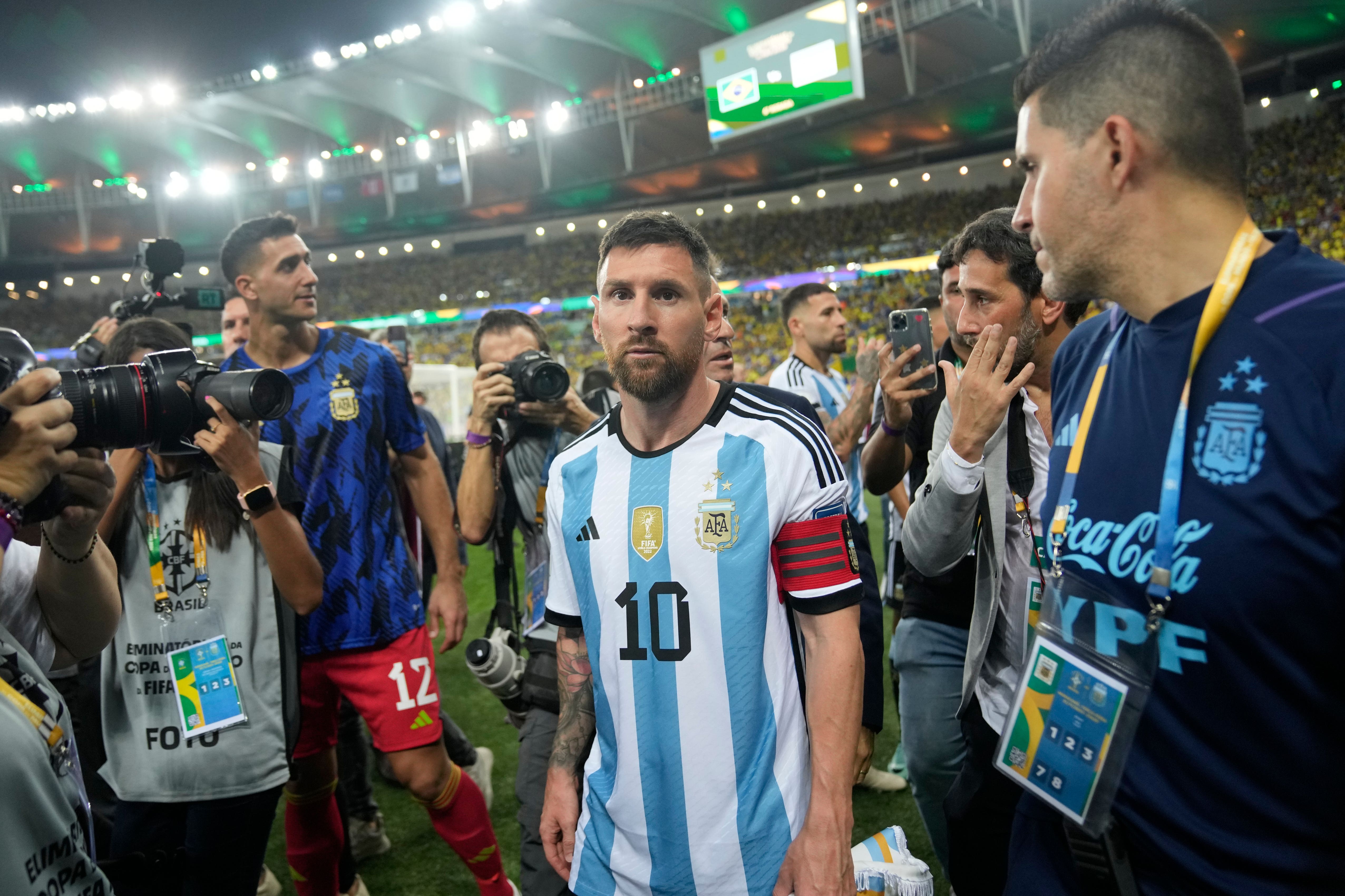 Lionel Messi spoke out against the treatment of Argentina’s fans in Brazil (Silvia Izquierdo/AP)