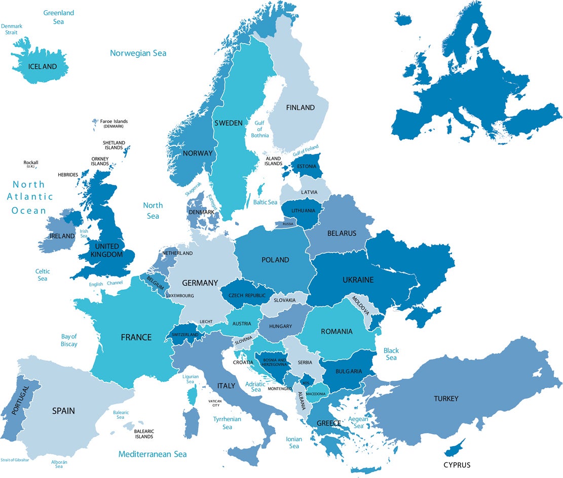 Interrail passes are valid in 33 different European countries