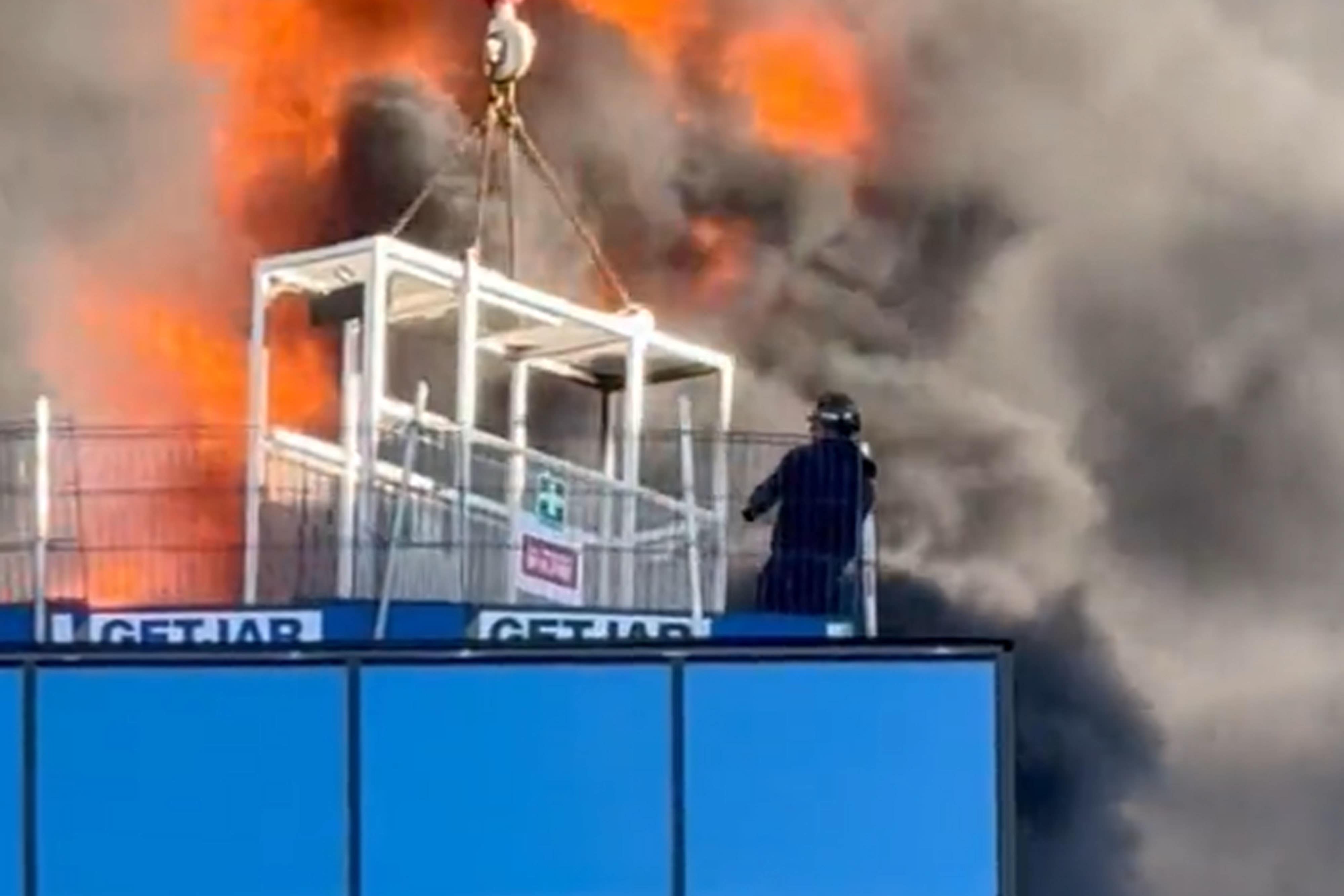 Reading building fire (Chris Lauder/X/PA)