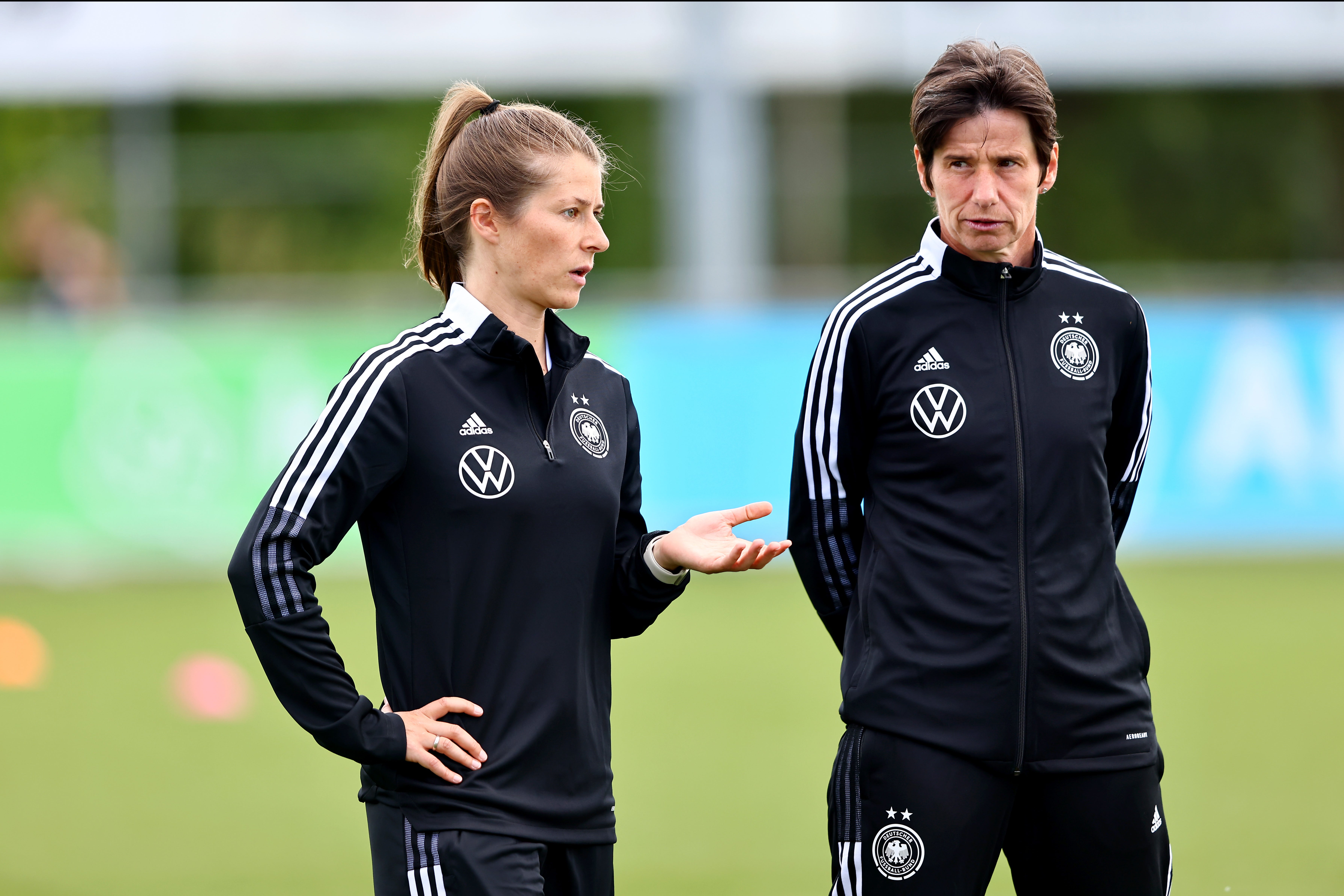 Marie-Louise Eta (left) has previously worked as an assistant with Germany’s youth teams