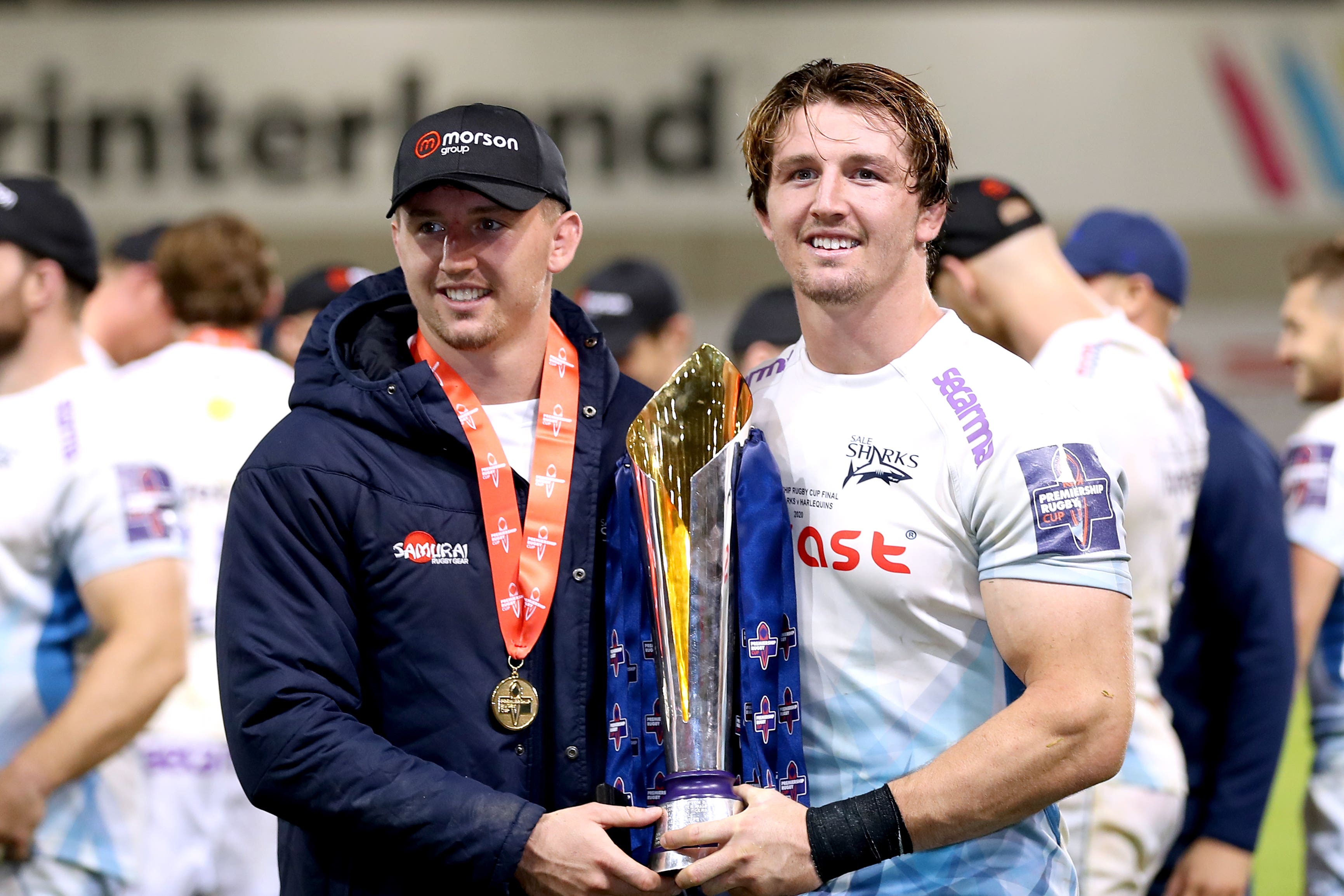 Ben Curry (left) is determined to play with twin brother Tom in England’s back row (Martin Rickett/PA)