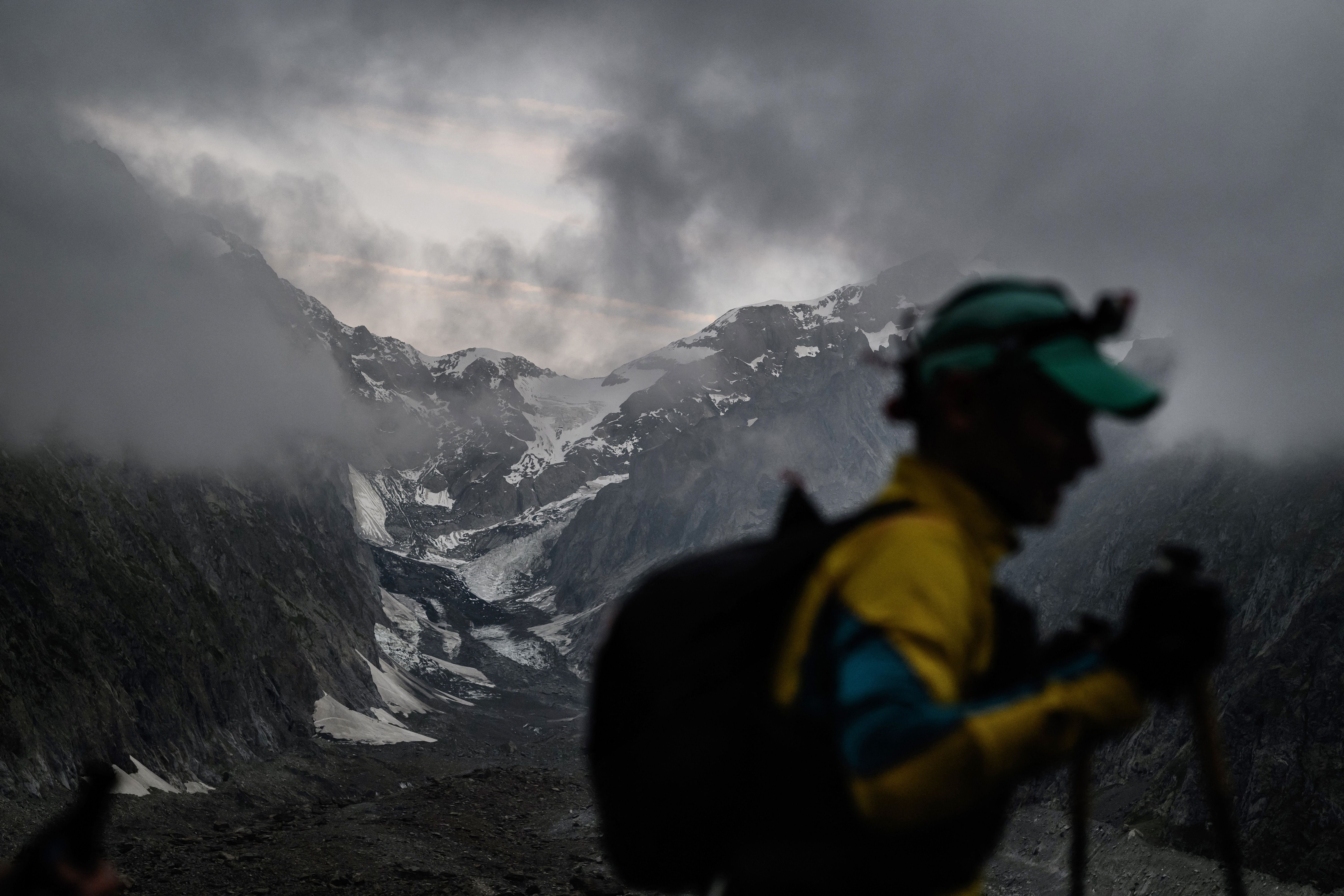 An athlete at the 173km Ultra Trail du Mont Blanc in September