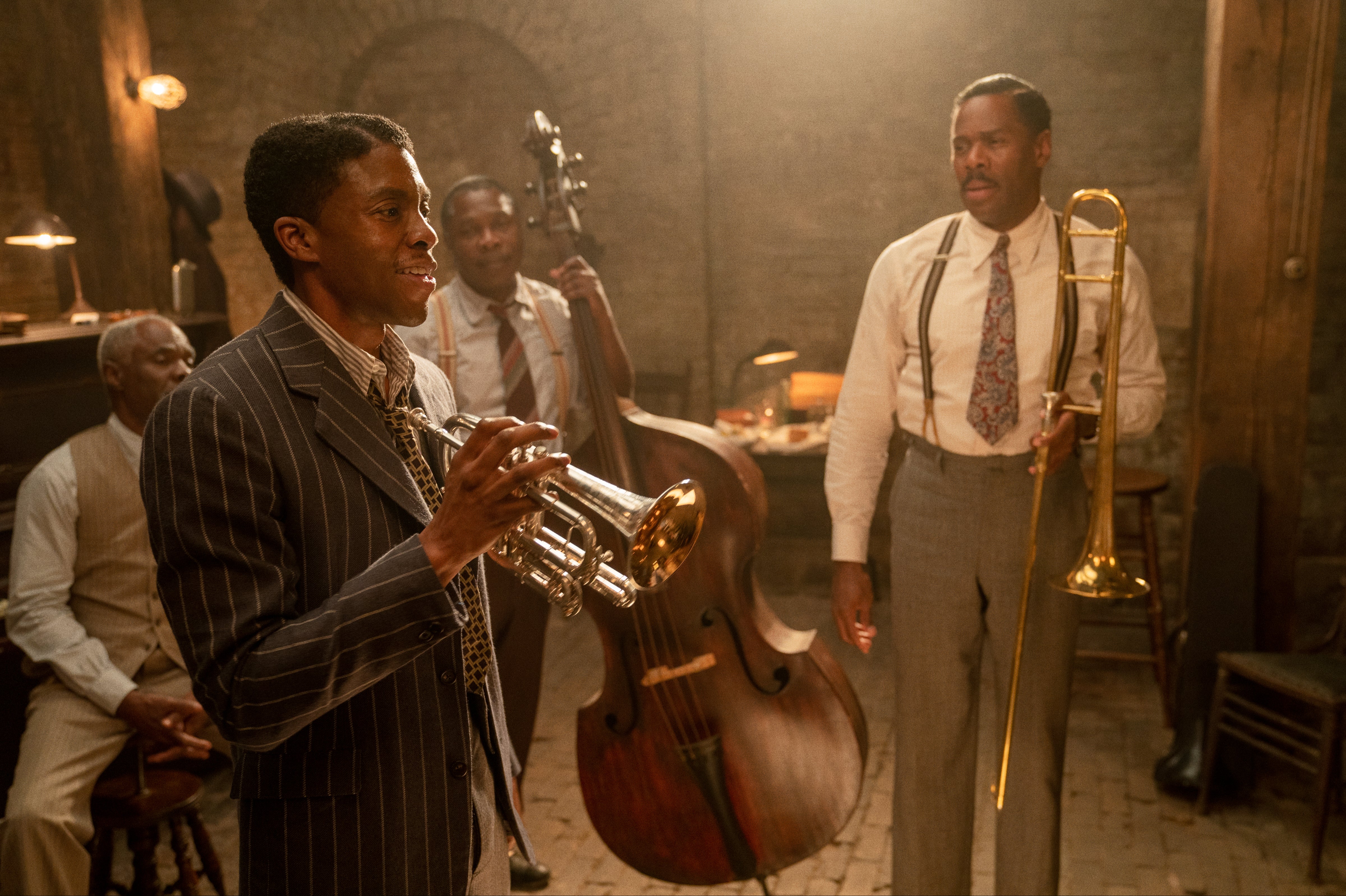 Chadwick Boseman and Domingo in ‘Ma Rainey’s Black Bottom'