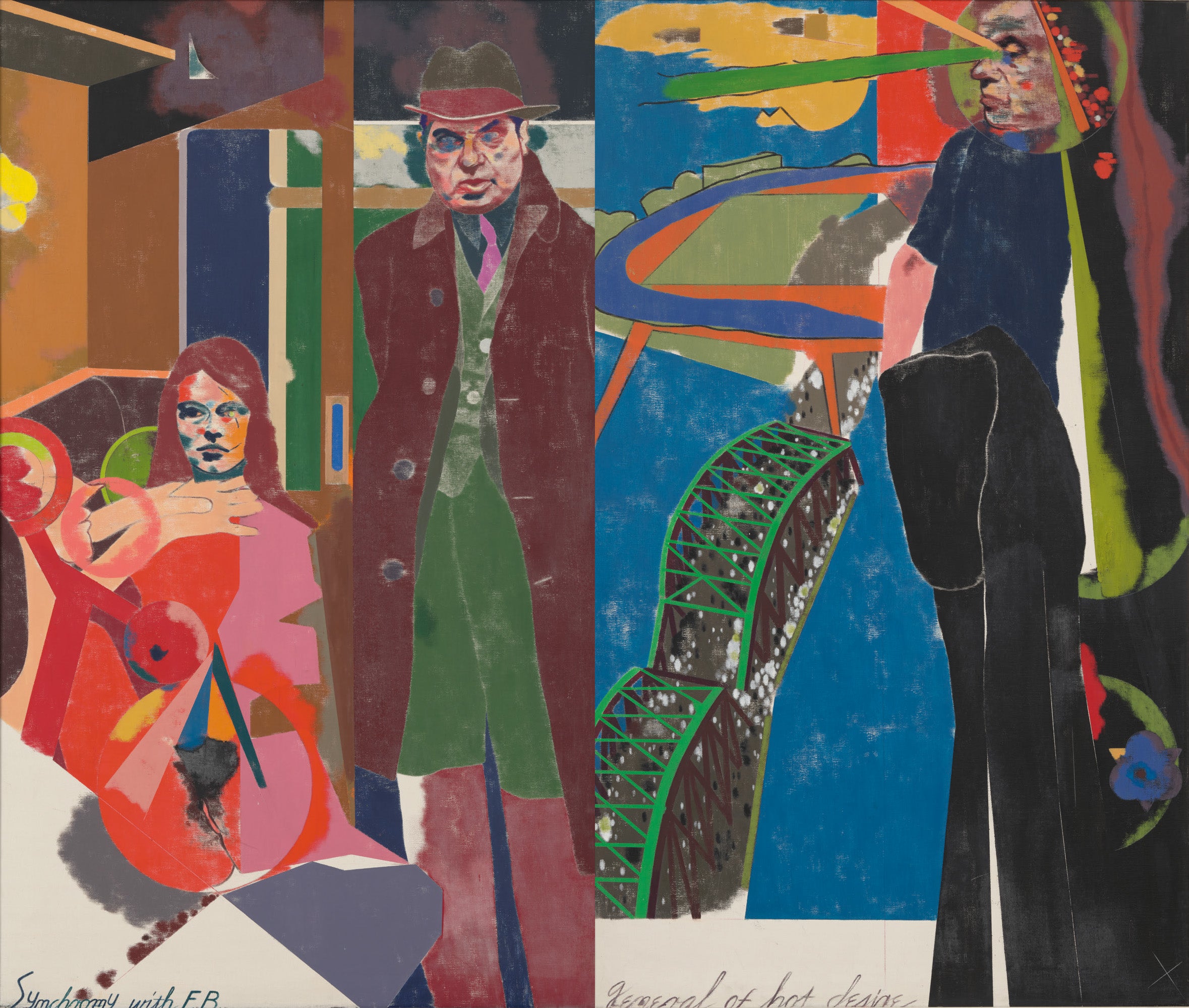 RB Kitaj, ‘Synchrony with F.B. – General of Hot Desire’ 1968-69