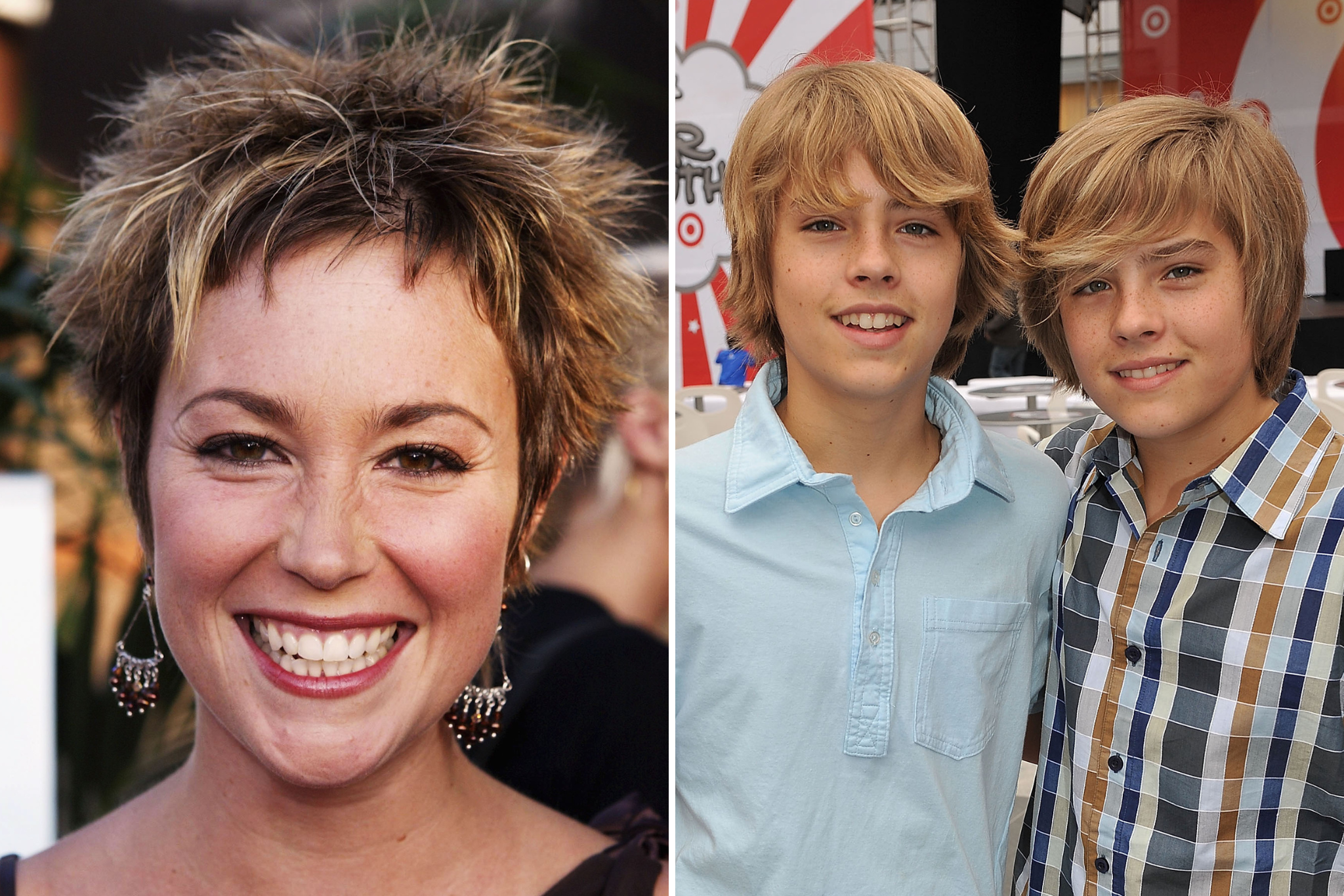 Kim Rhodes, Cole (left) and Dylan Sprouse