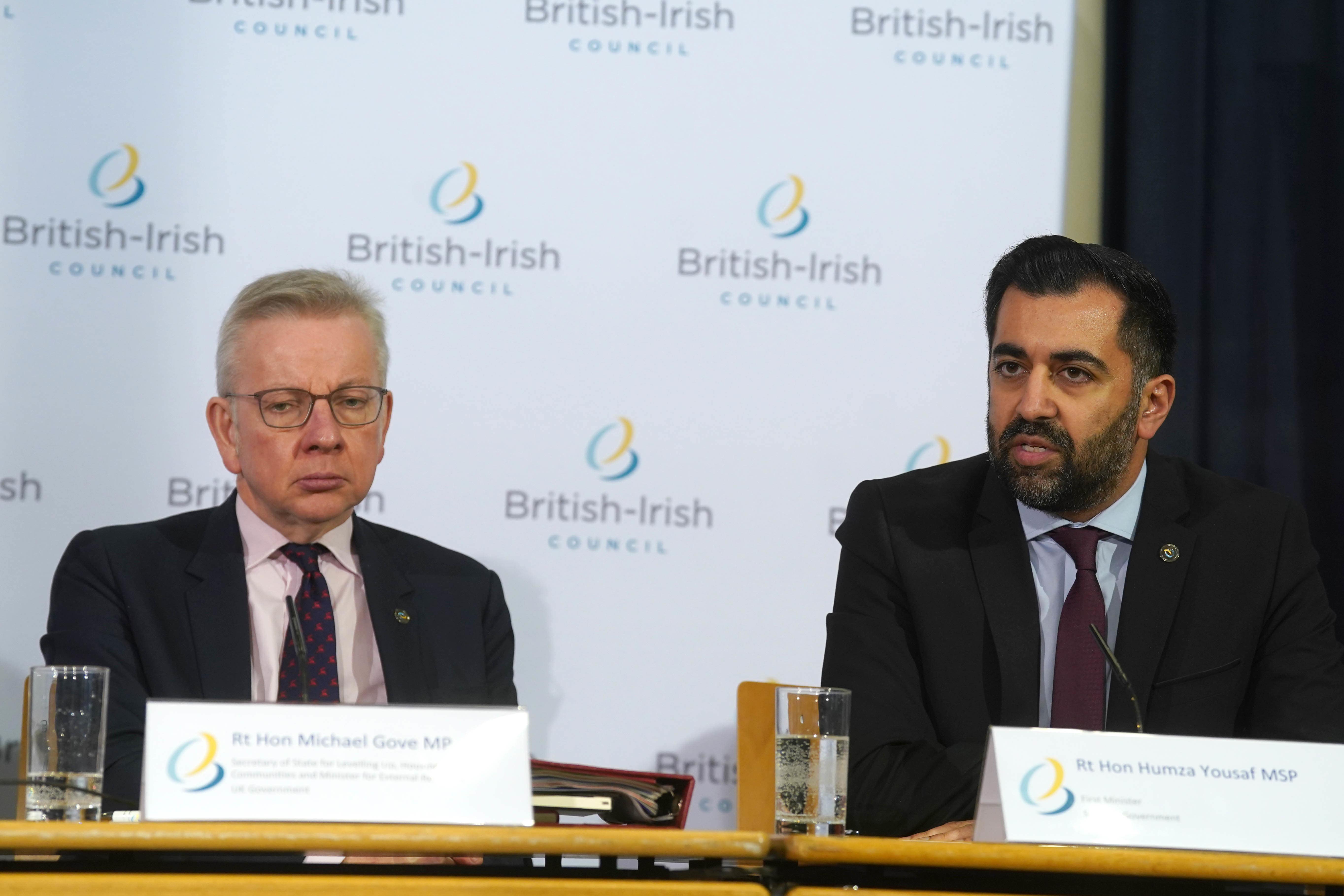 Secretary of State for Levelling Up Michael Gove (left) and Scotland’s First Minister Humza Yousaf (Brian Lawless/PA)