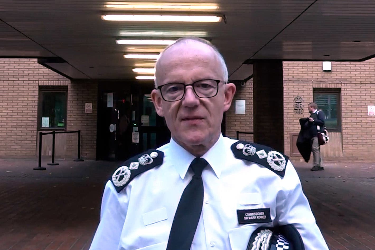 Sir Mark Rowley speaking outside Southwark Crown Court (Shiv Gupta/PA)