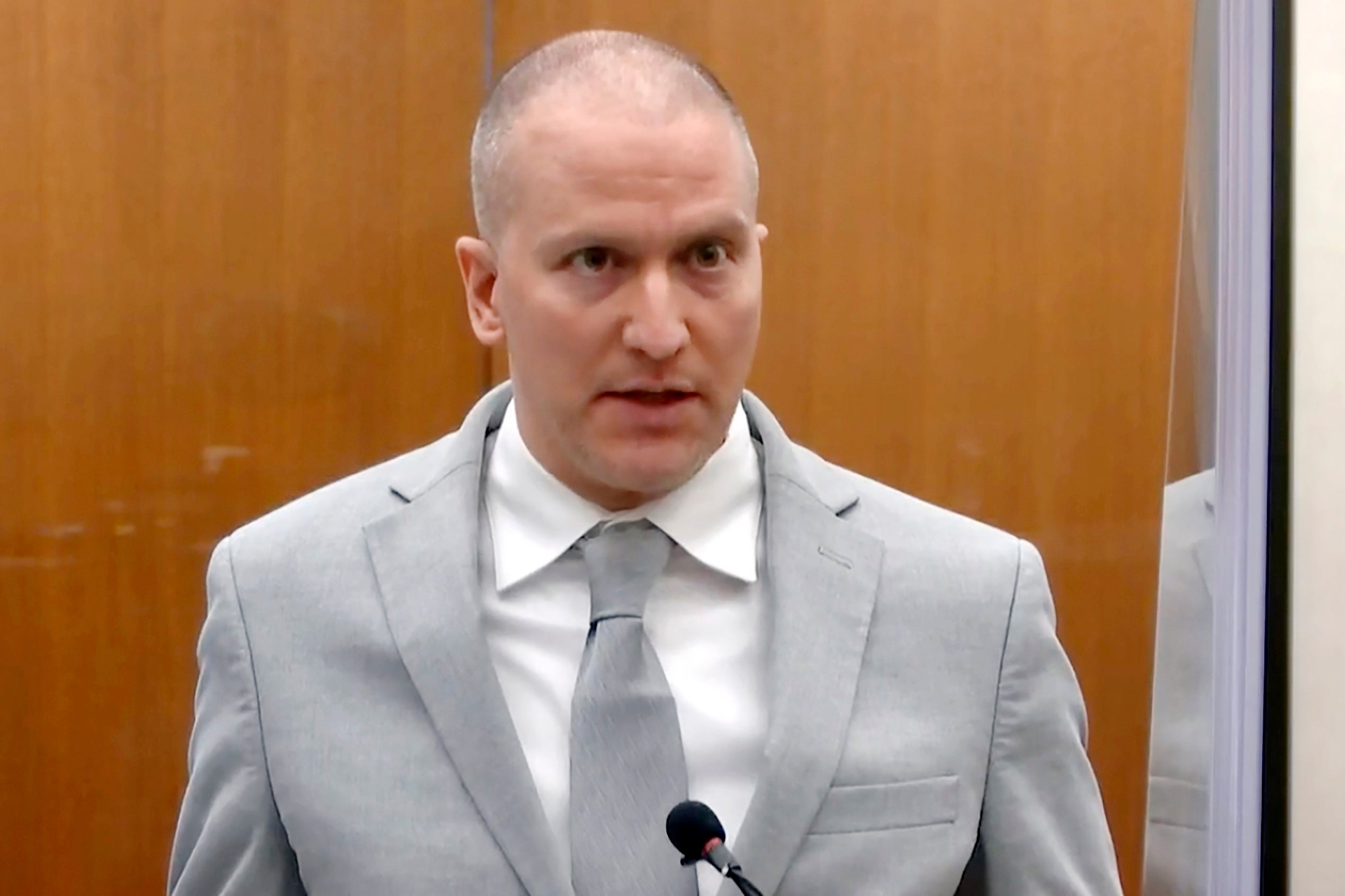 Derek Chauvin in court in June 2021