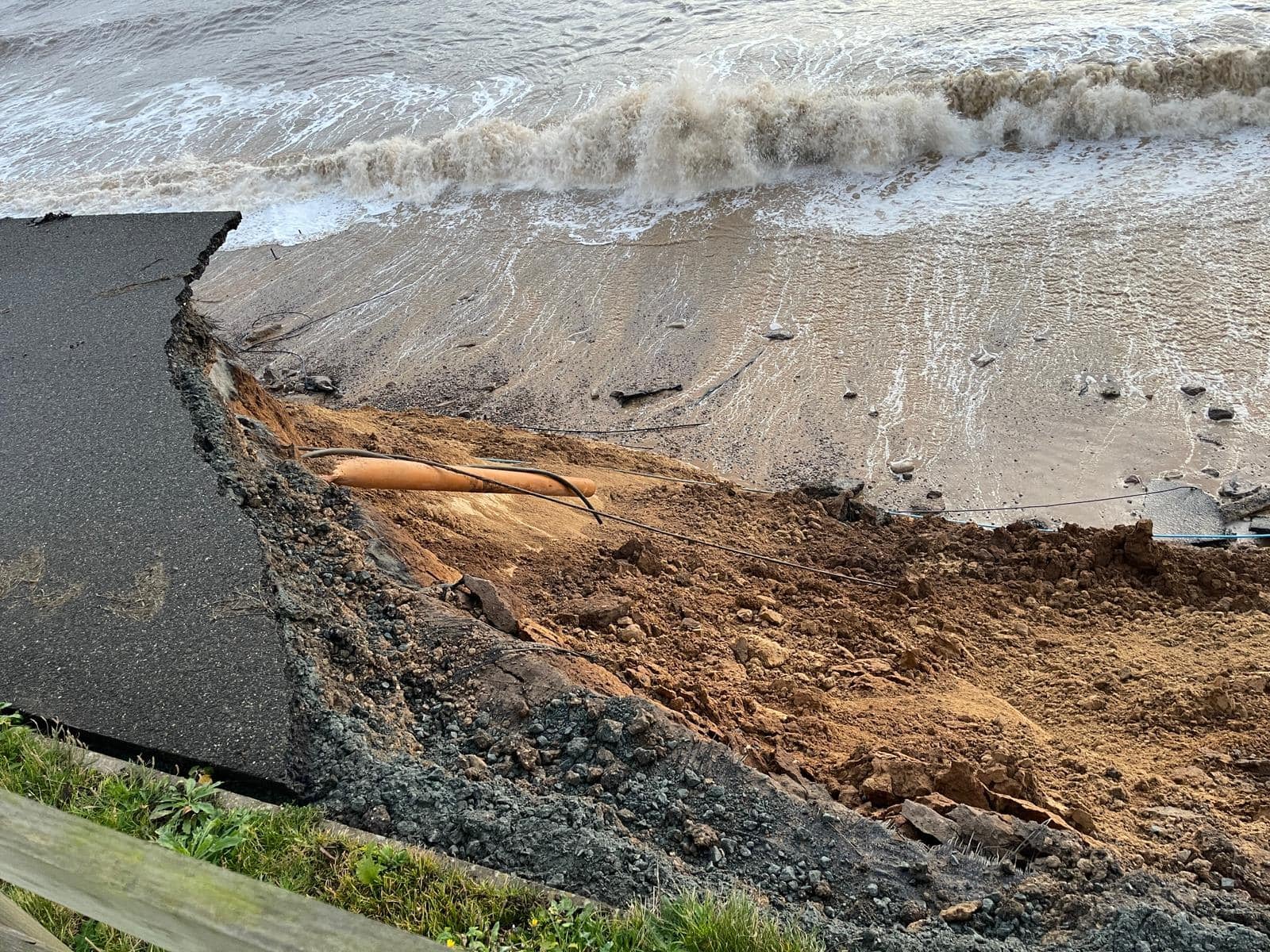 HM Coastguard Lowestoft confirmed that parts of the beach had been ‘washed away'