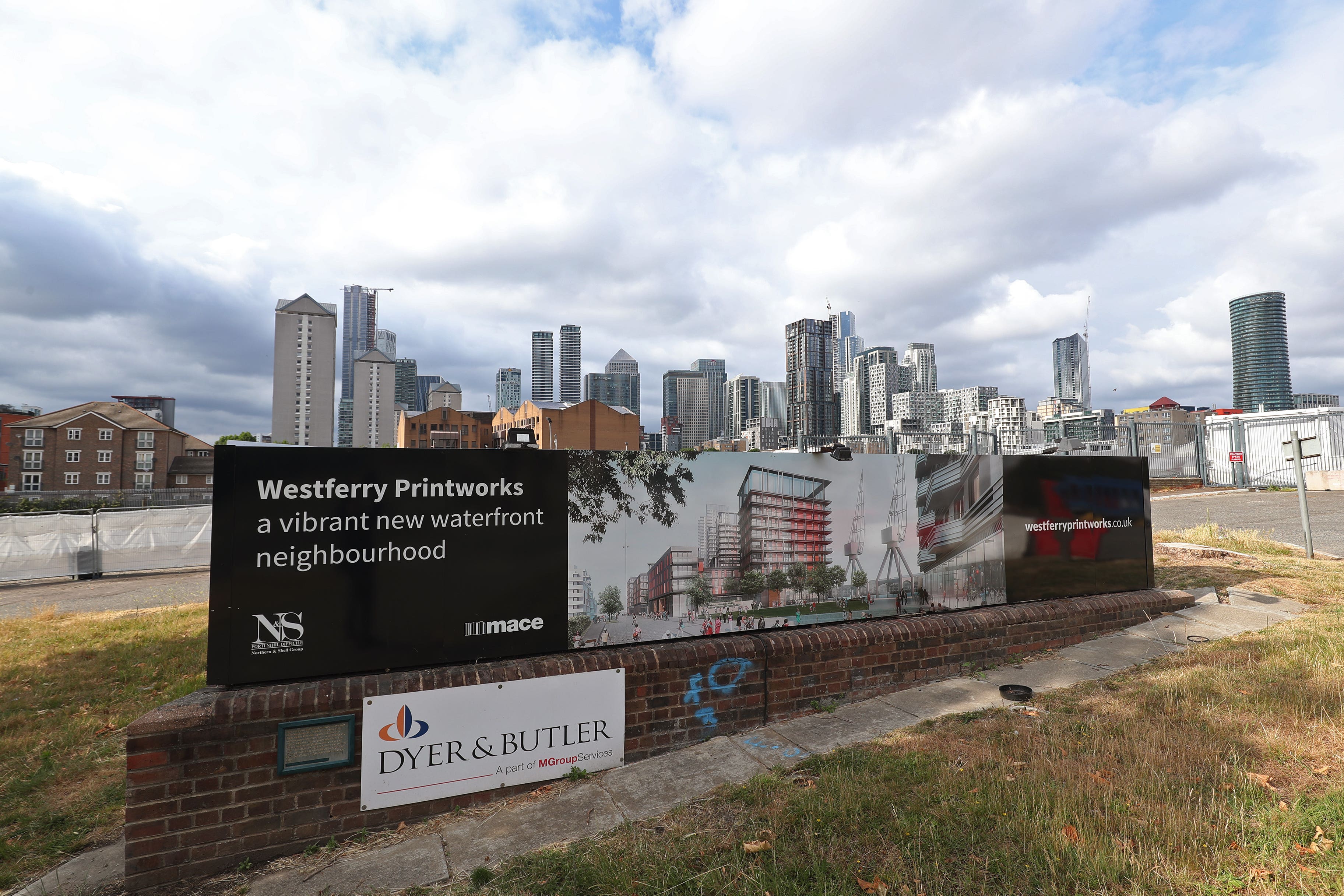 A view of the Westferry Printworks site on the Isle of Dogs in east London (Yui Mok/PA)