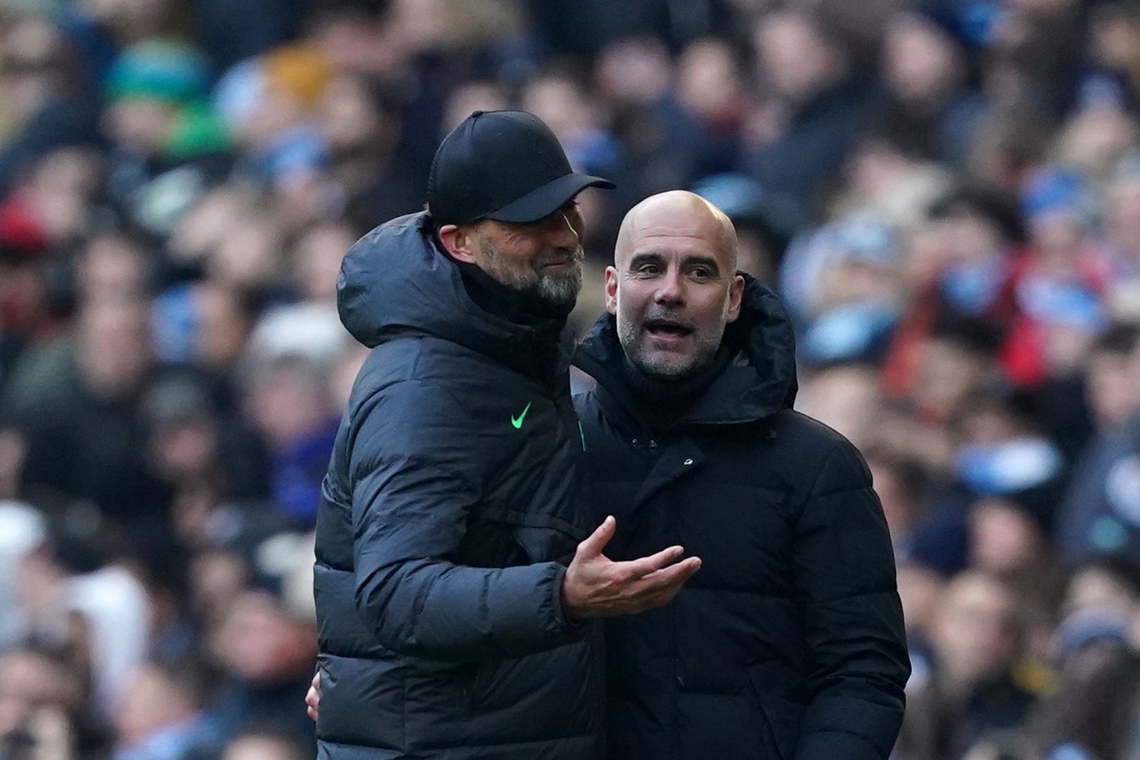 Jurgen Klopp and Pep Guardiola took a point each (Martin Rickett/PA)