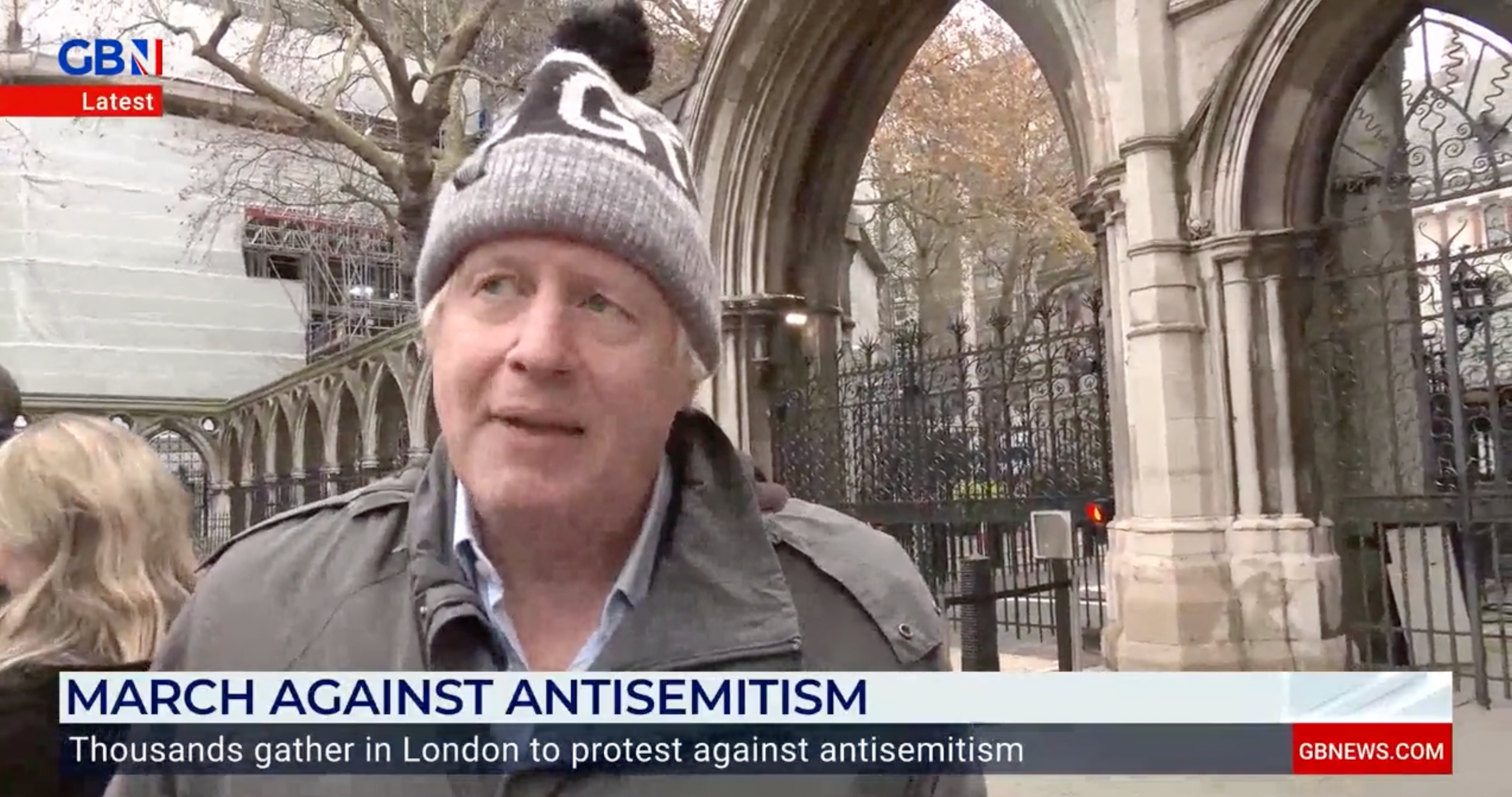 The former prime minister attended the march today and spoke to GB News