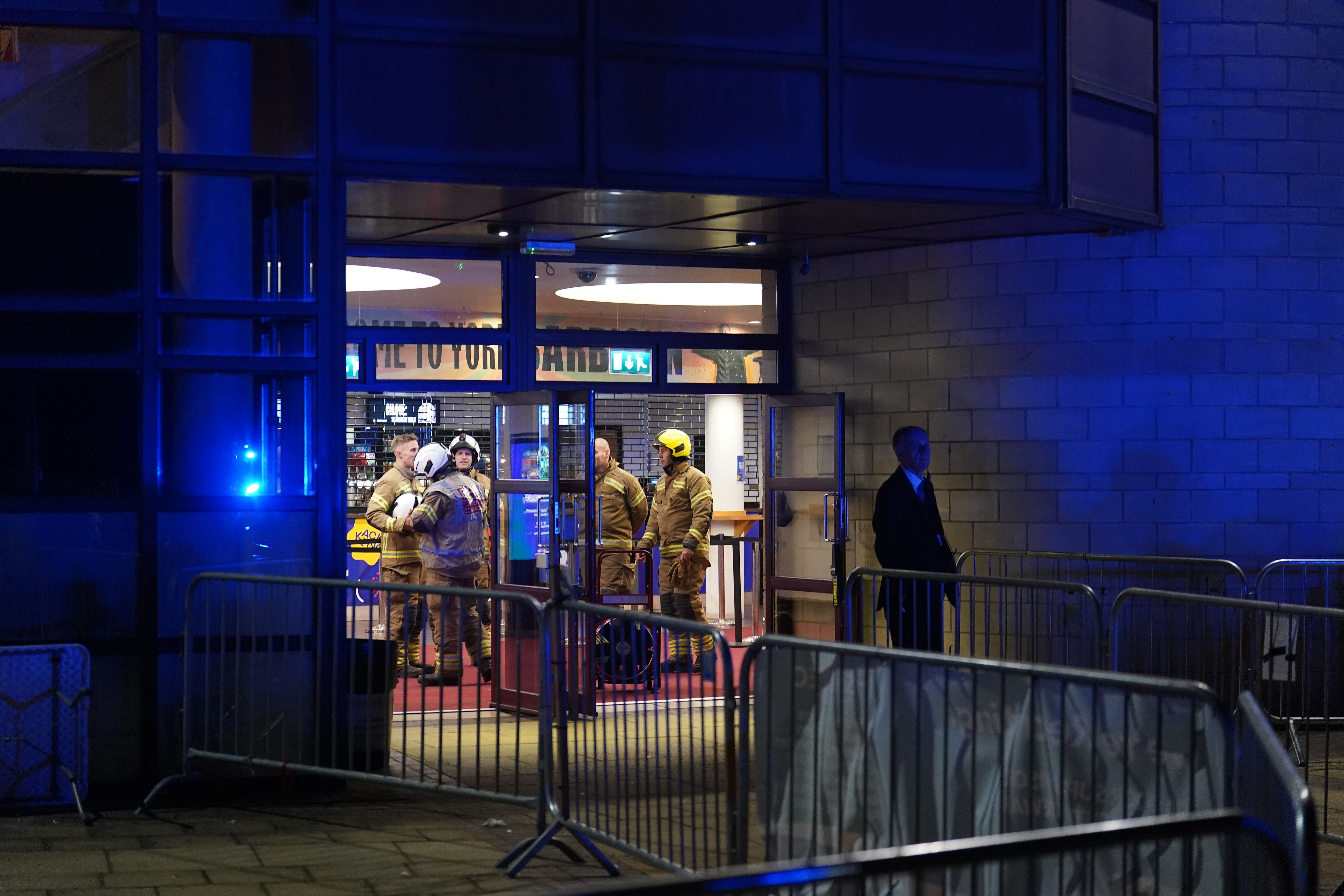 Firefighters attended a small blaze at the York Barbican on Sunday (Mike Egerton/PA)