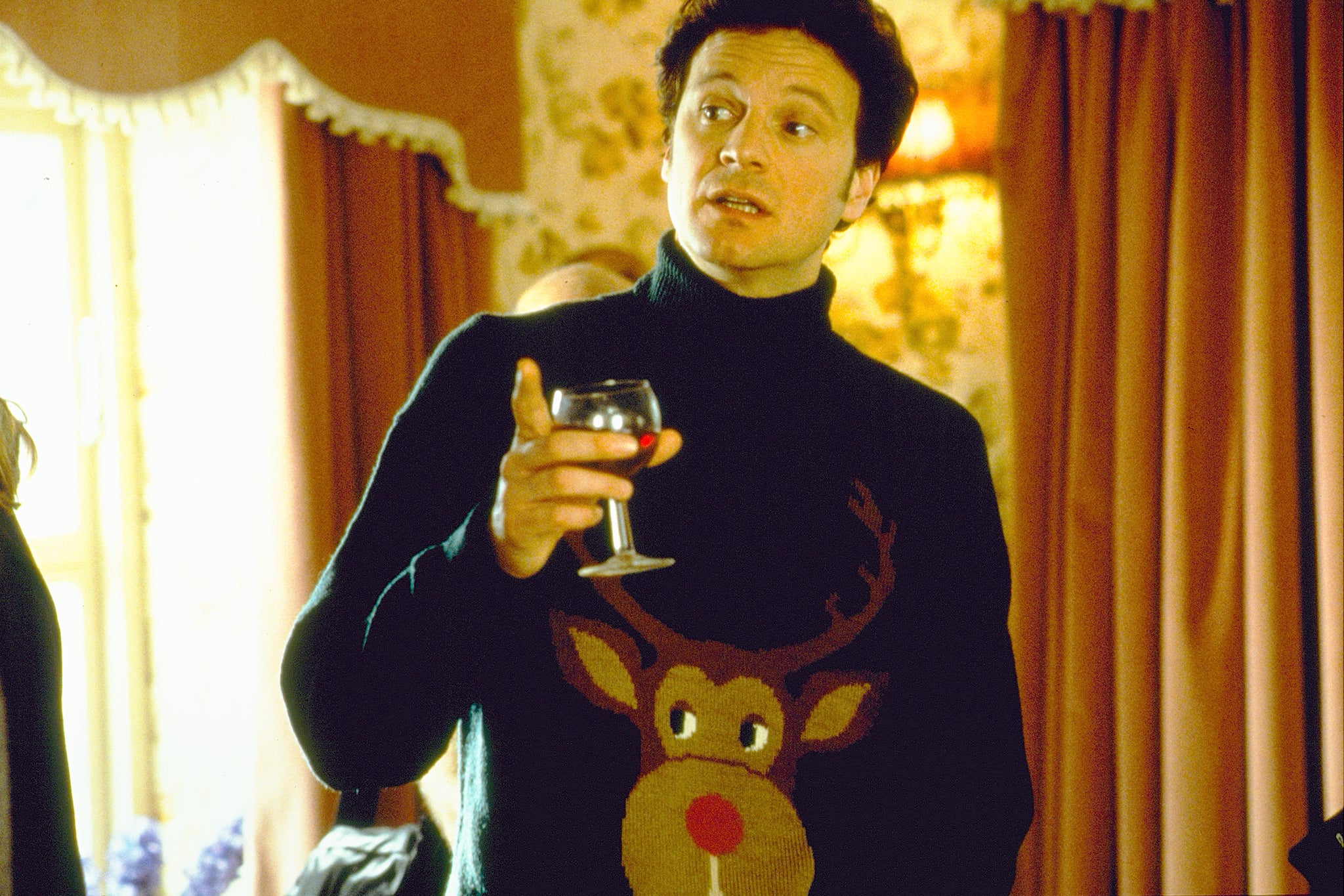 The blueprint: Colin Firth in his Christmas jumper in ‘Bridget Jones’s Diary’