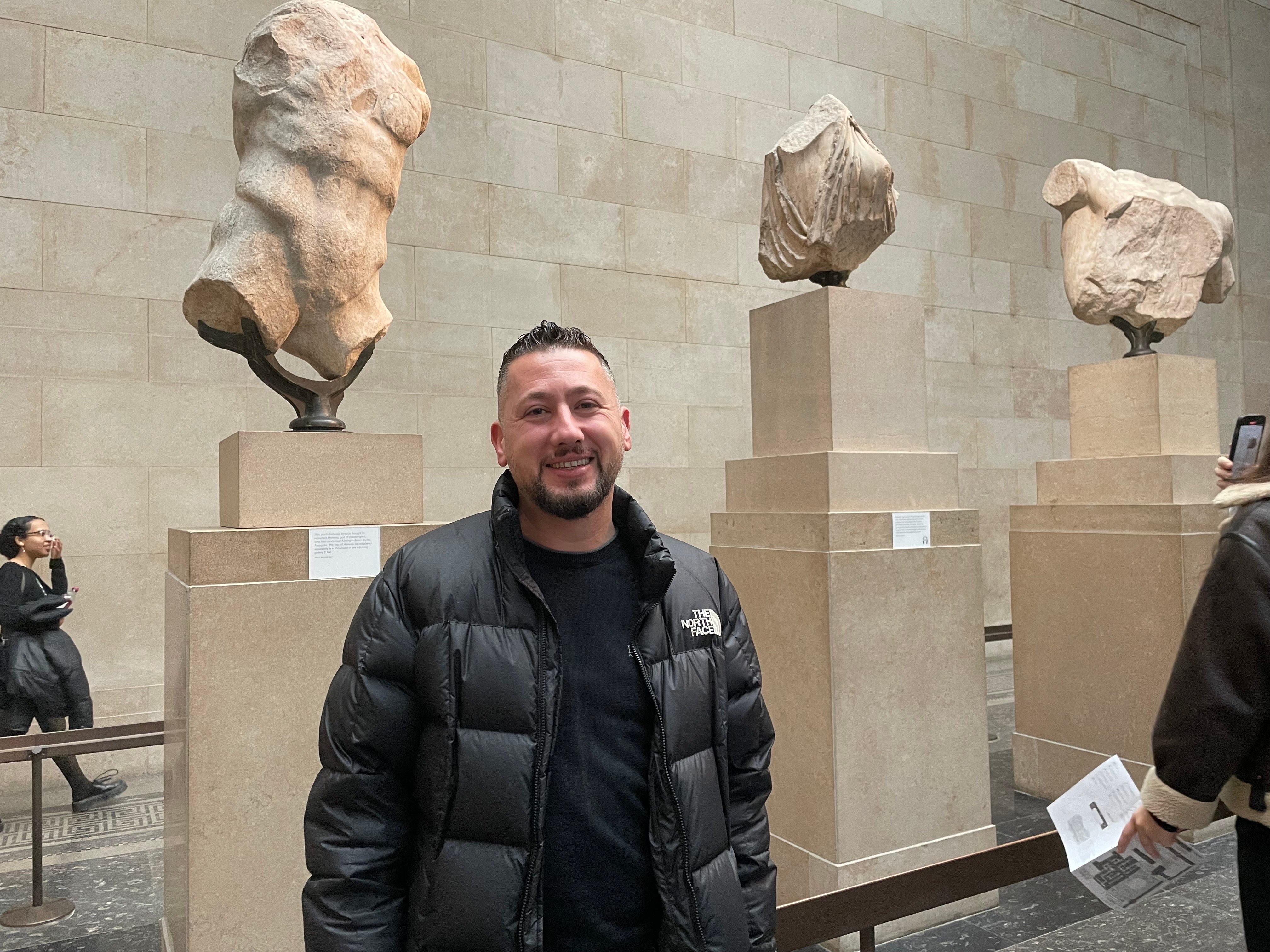 Ersin Kurnaz says he had to go from Athens to London to see the other half of the Parthenon