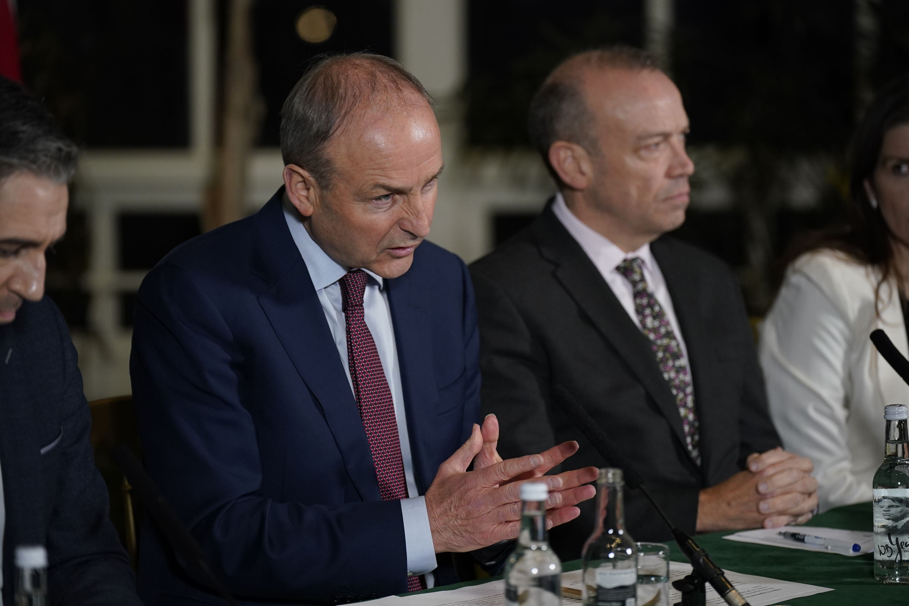 Tanaiste Micheal Martin (left) and Northern Ireland Secretary Chris Heaton-Harris at Farmleigh House (Niall Carson/PA)