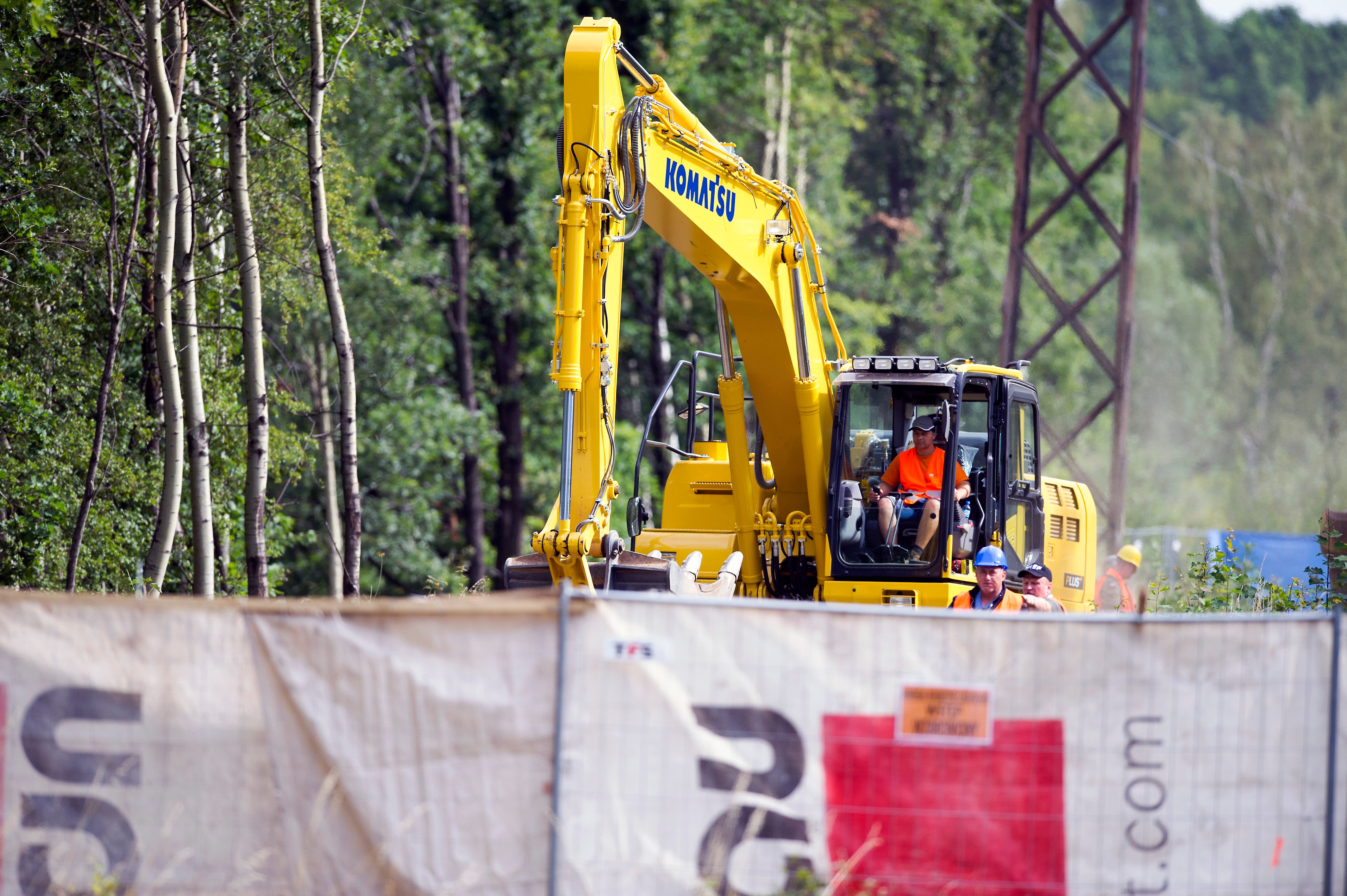 Excavations looking for the ‘Nazi gold train’ in Walbrzych, Poland, 16 August 2016