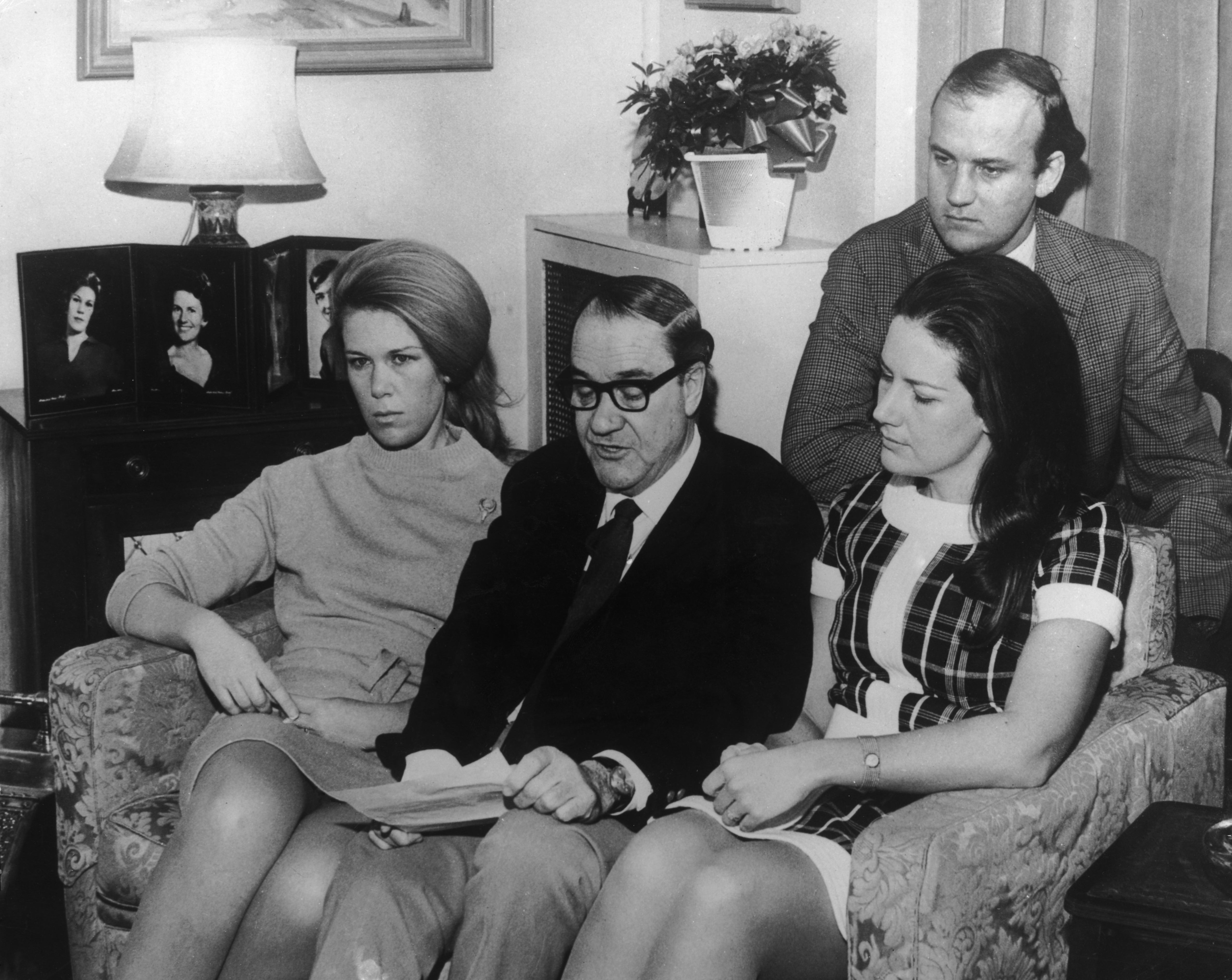 Australian newspaper executive Alick McKay pictured making an appeal from his home in Wimbledon for the safe return of his missing wife on 9 January 1970