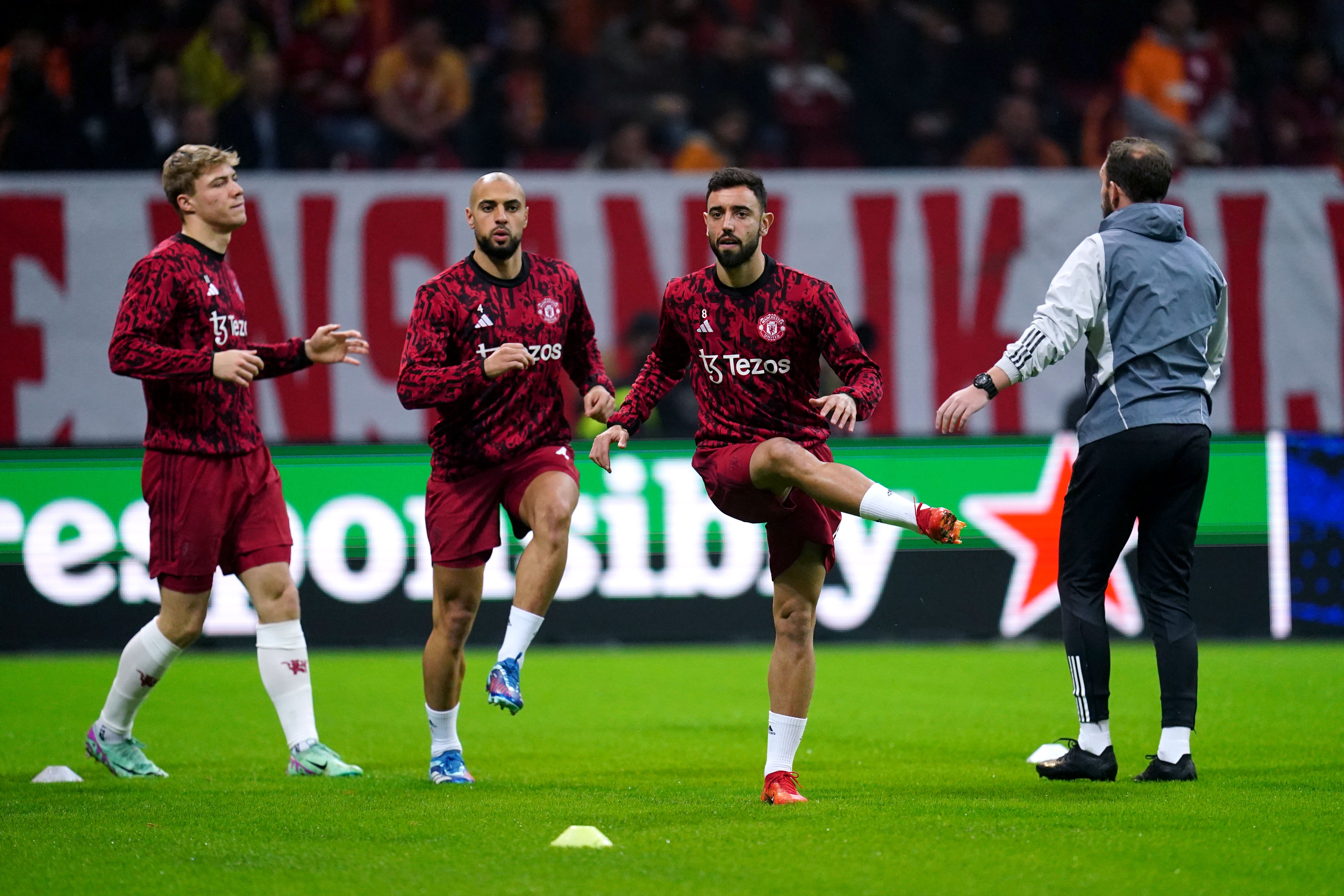 Manchester United were put through their paces ahead of kick-off (Nick Potts/PA)