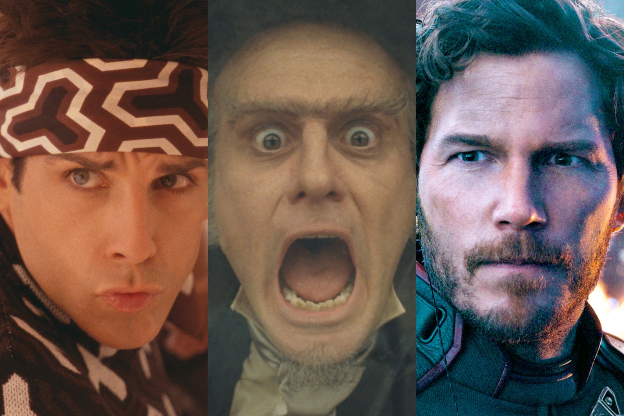 Ben Stiller in ‘Zoolander’, Jim Carrey in ‘Lemony Snicket’s A Series of Unfortunate Events’, and Chris Pratt in ‘Guardians of the Galaxy'