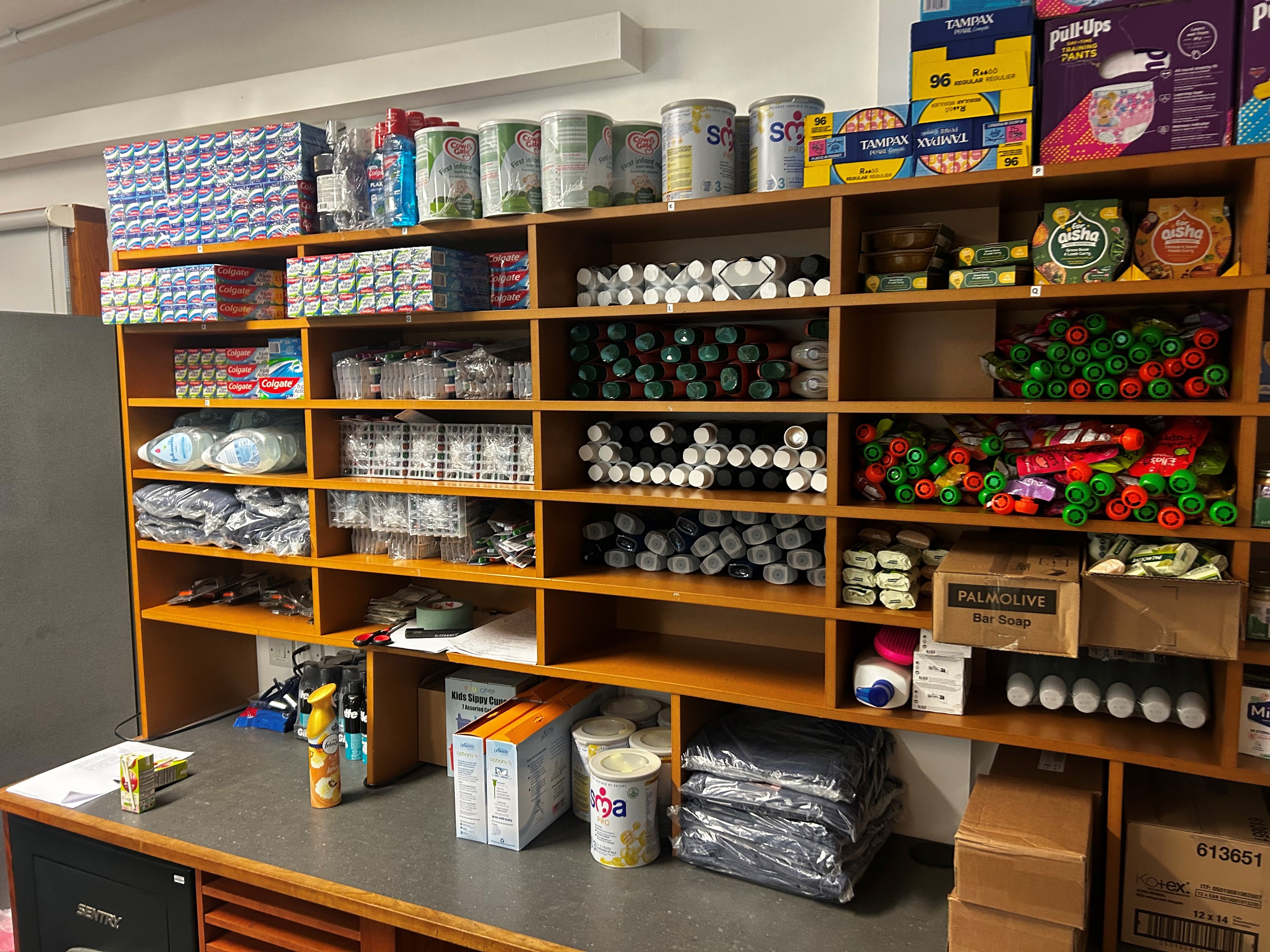 A tuck shop is open three days a week providing snacks and essentials