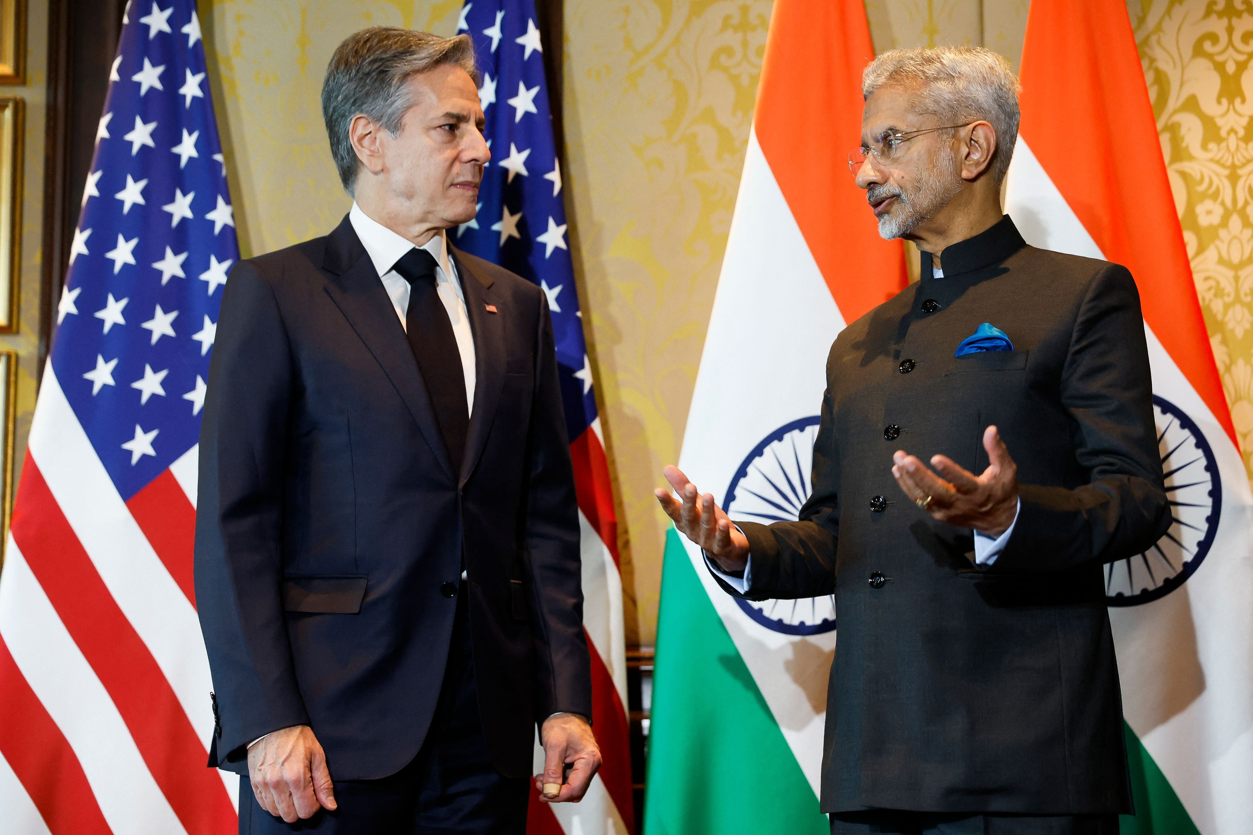 US secretary of state Antony Blinken (L) meets India’s external affairs minister S. Jaishankar, ahead of the India-US ‘2+2’ ministerial dialogue