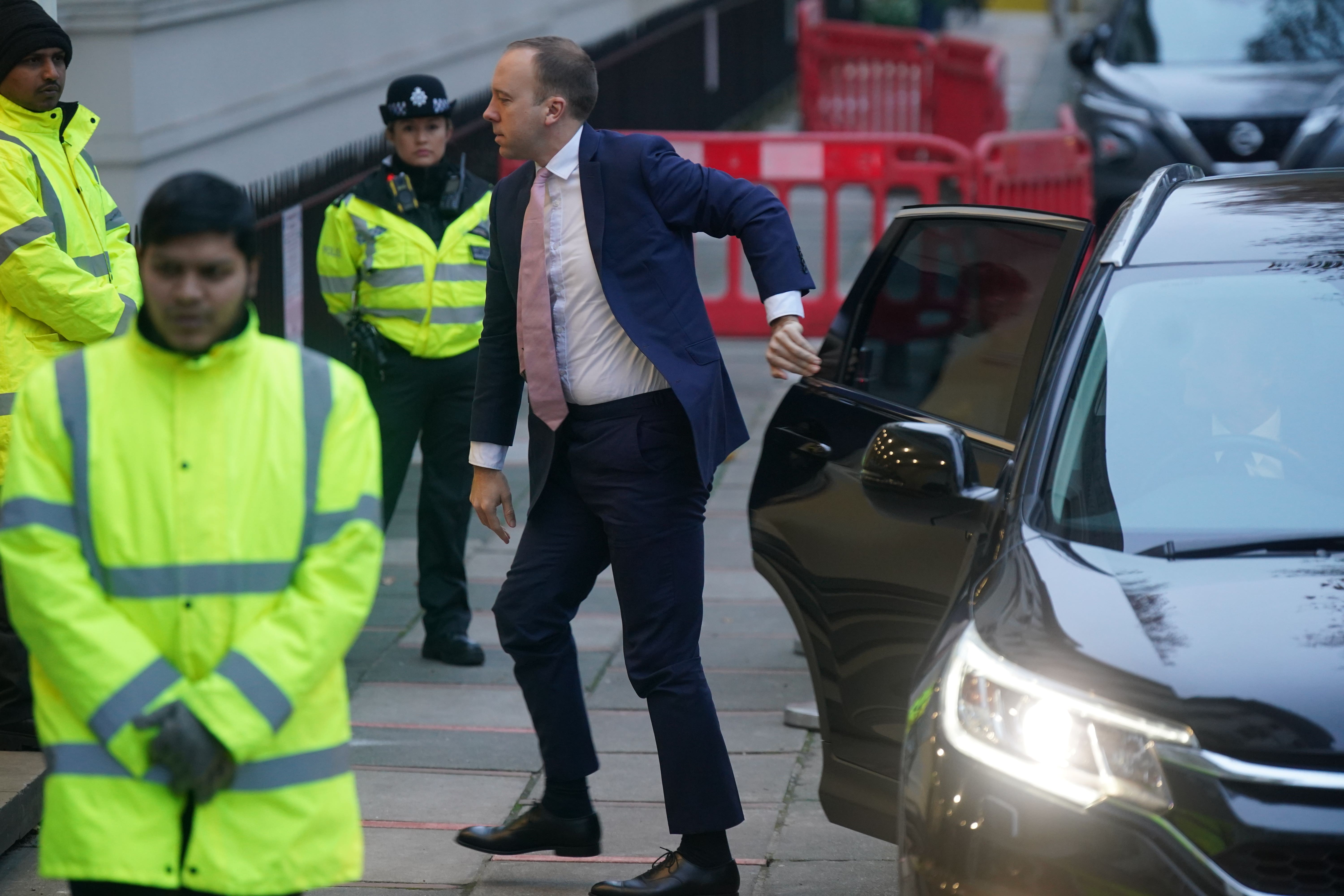 Former health secretary Matt Hancock arrives to give evidence (Yui Mok/PA)