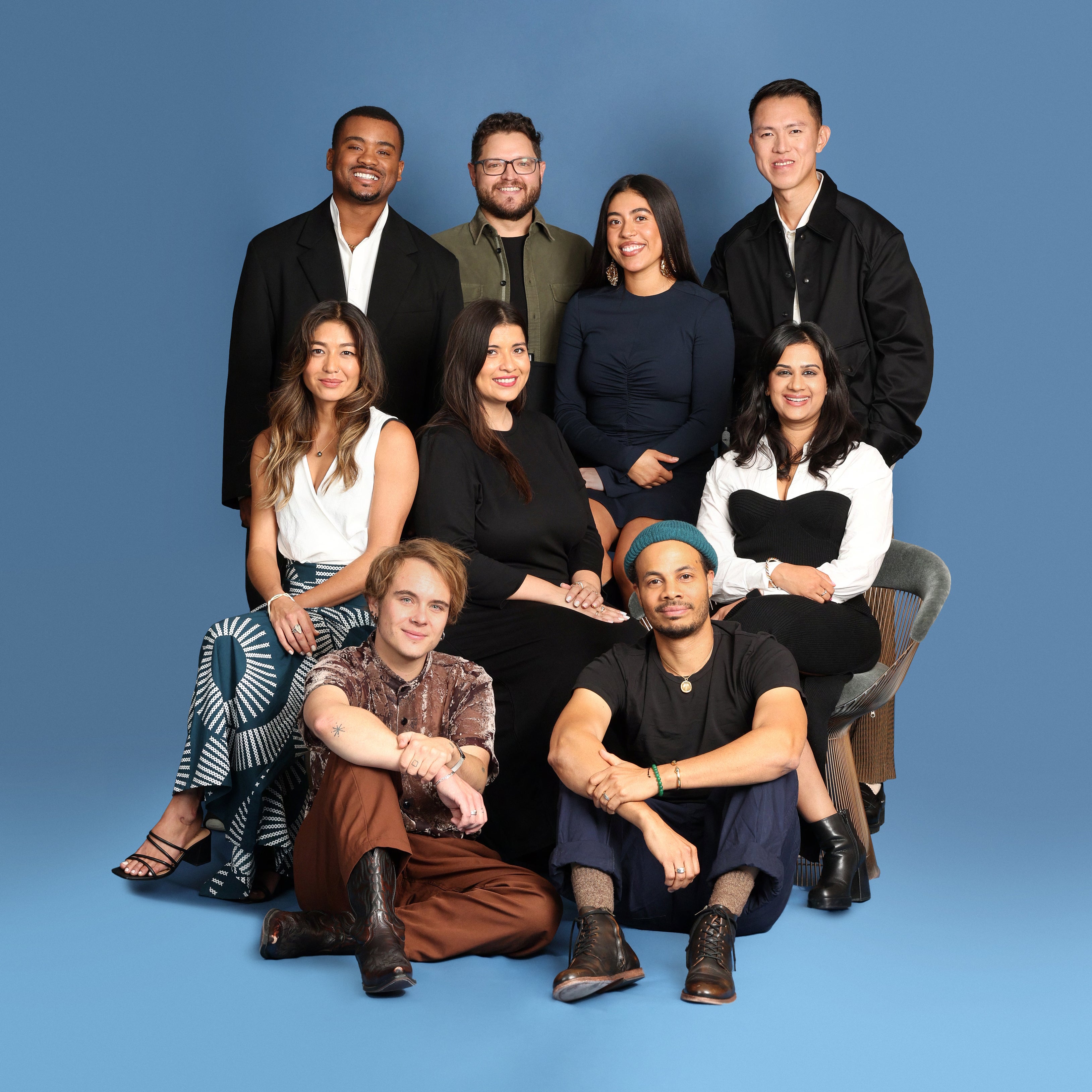 The US Bafta Breakthrough cohort: Cheyenne Morrin, Edward Buckles Jr., Vuk Lungulov-Klotz, Maria Altamirano, Santiago Gonzalez, Aminah Nieves, Gary Gunn, Jingyi Shao and Apoorva Charan