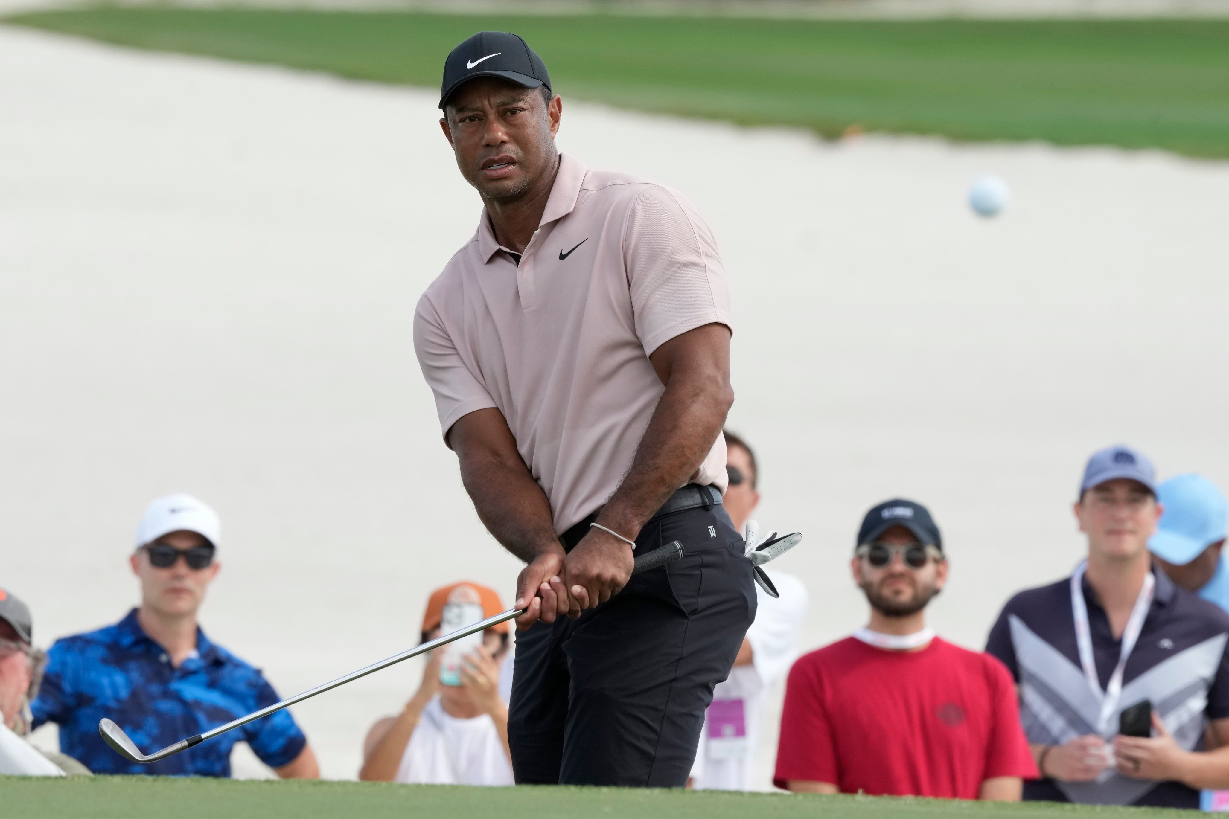 Tiger Woods during the first round of the Hero World Challenge (Fernando Llano/AP)