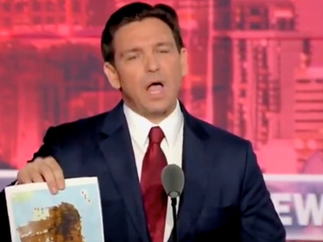 DeSantis brandishes map of human faeces