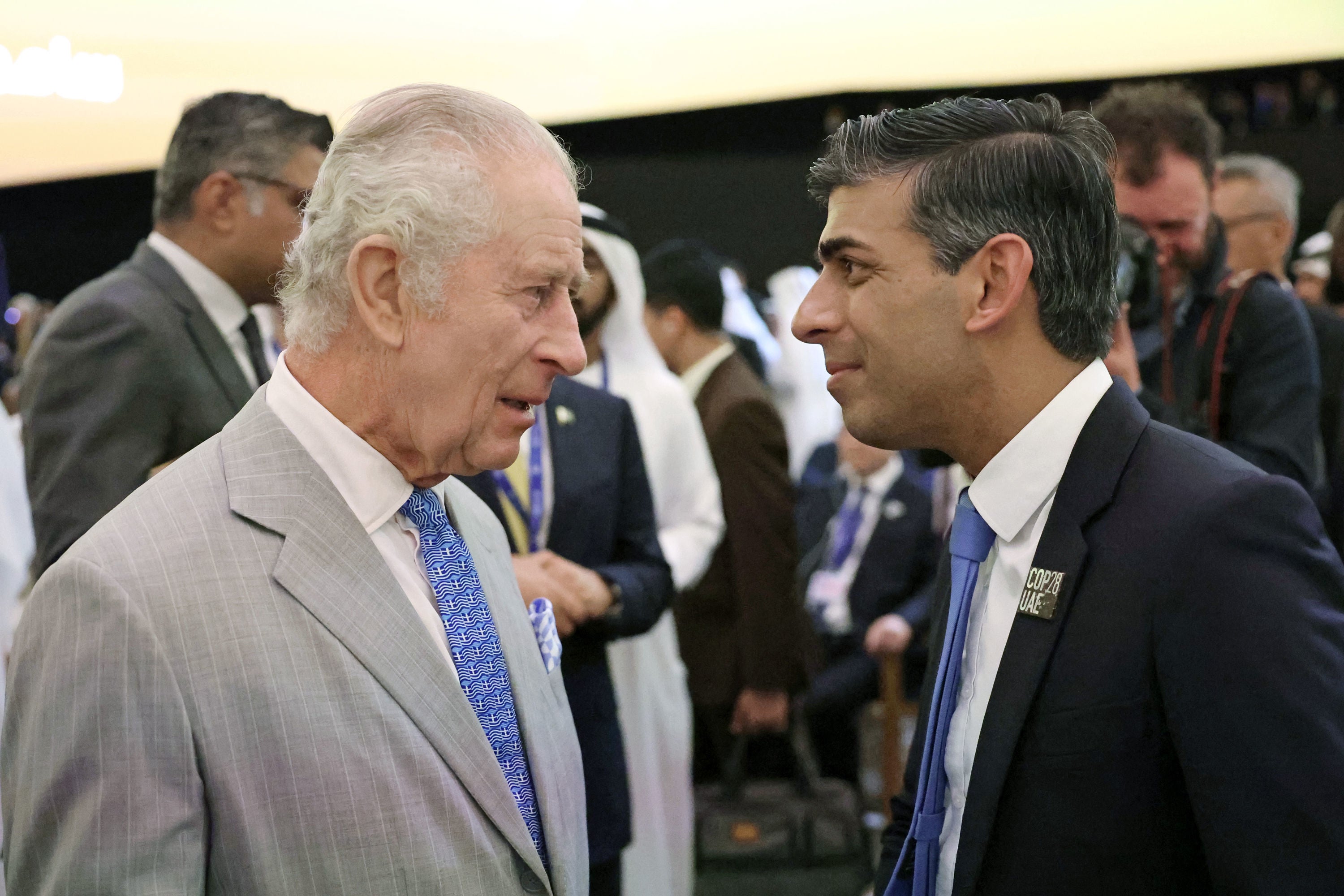 Rishi Sunak with King Charles at the Cop28 summit in Dubai