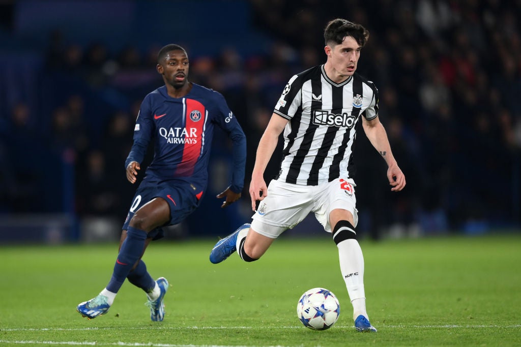 Tino Livramento excelled in Newcastle’s 1-1 draw in Paris