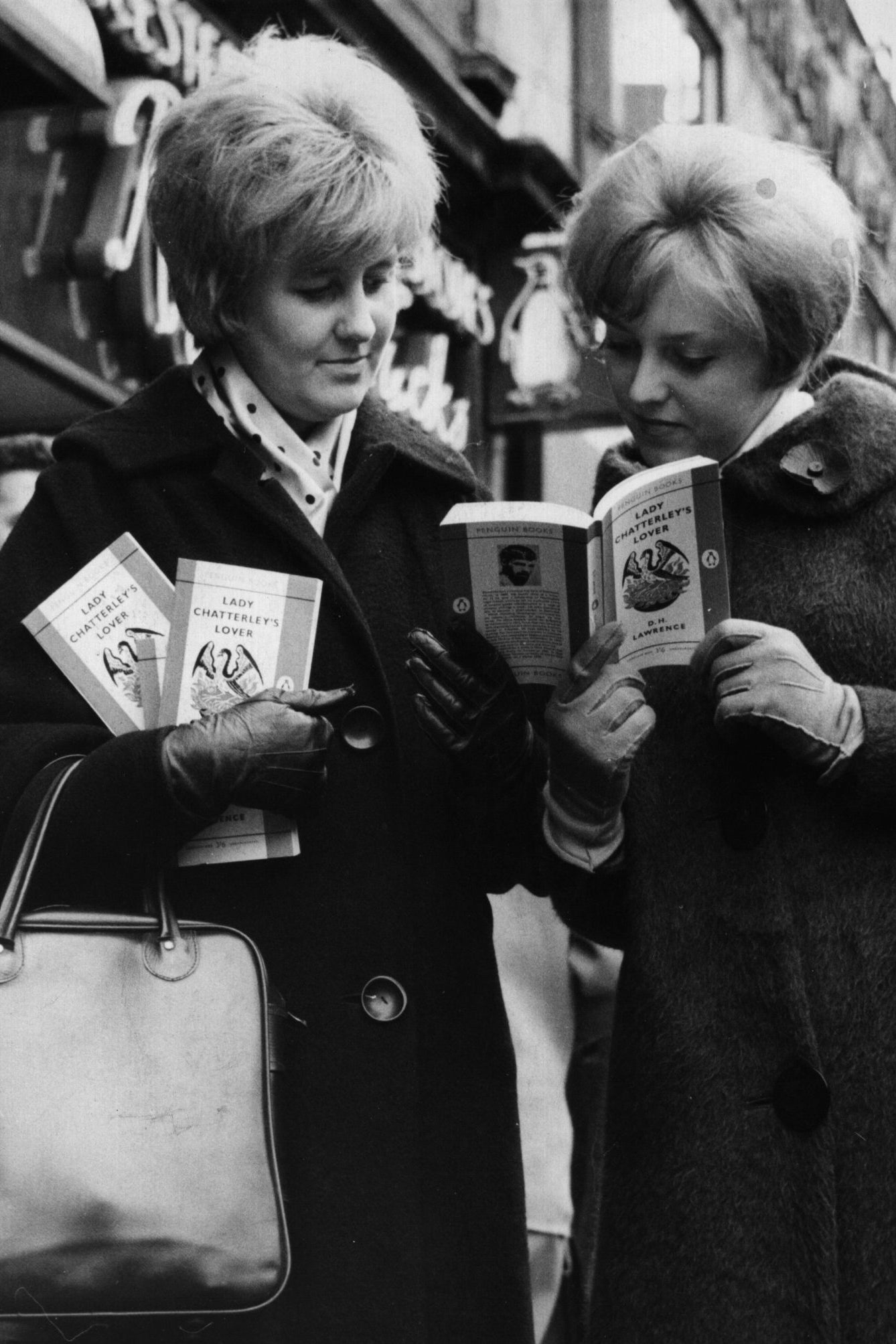 Un-banned: Two women scan through copies of ‘Lady Chatterley’s Lover’ in 1960, after it was determined to not be obscene