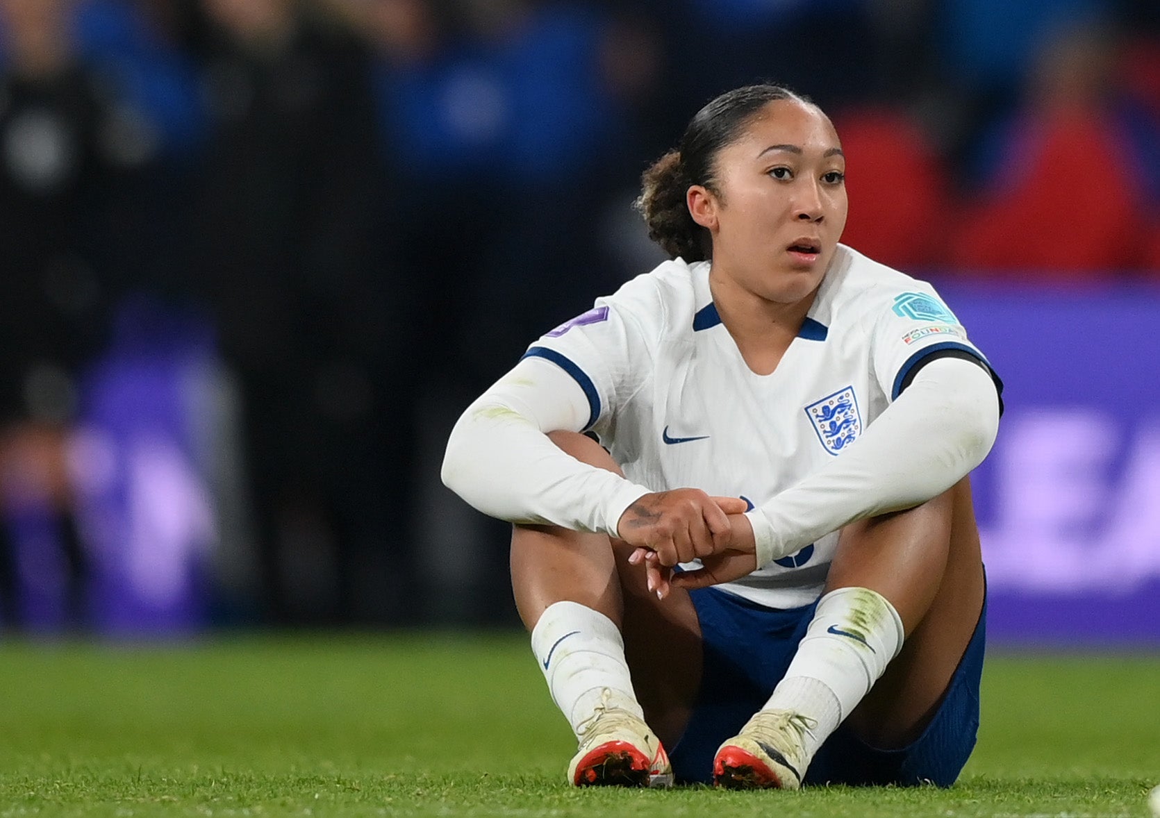 England’s players did not celebrate victory at full time