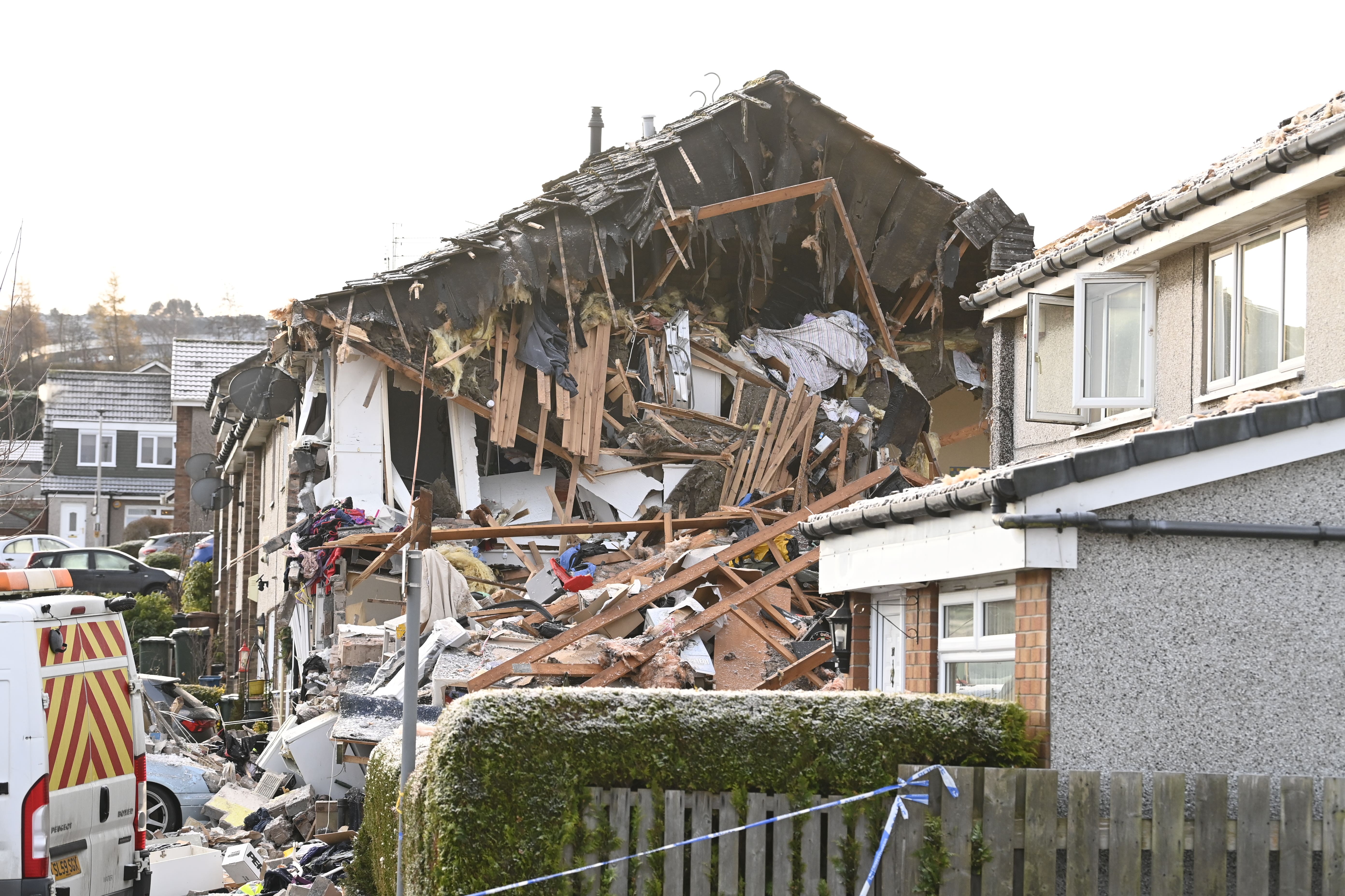 The scene on Baberton Mains Avenue, Edinburgh (Lesley Martin/PA)