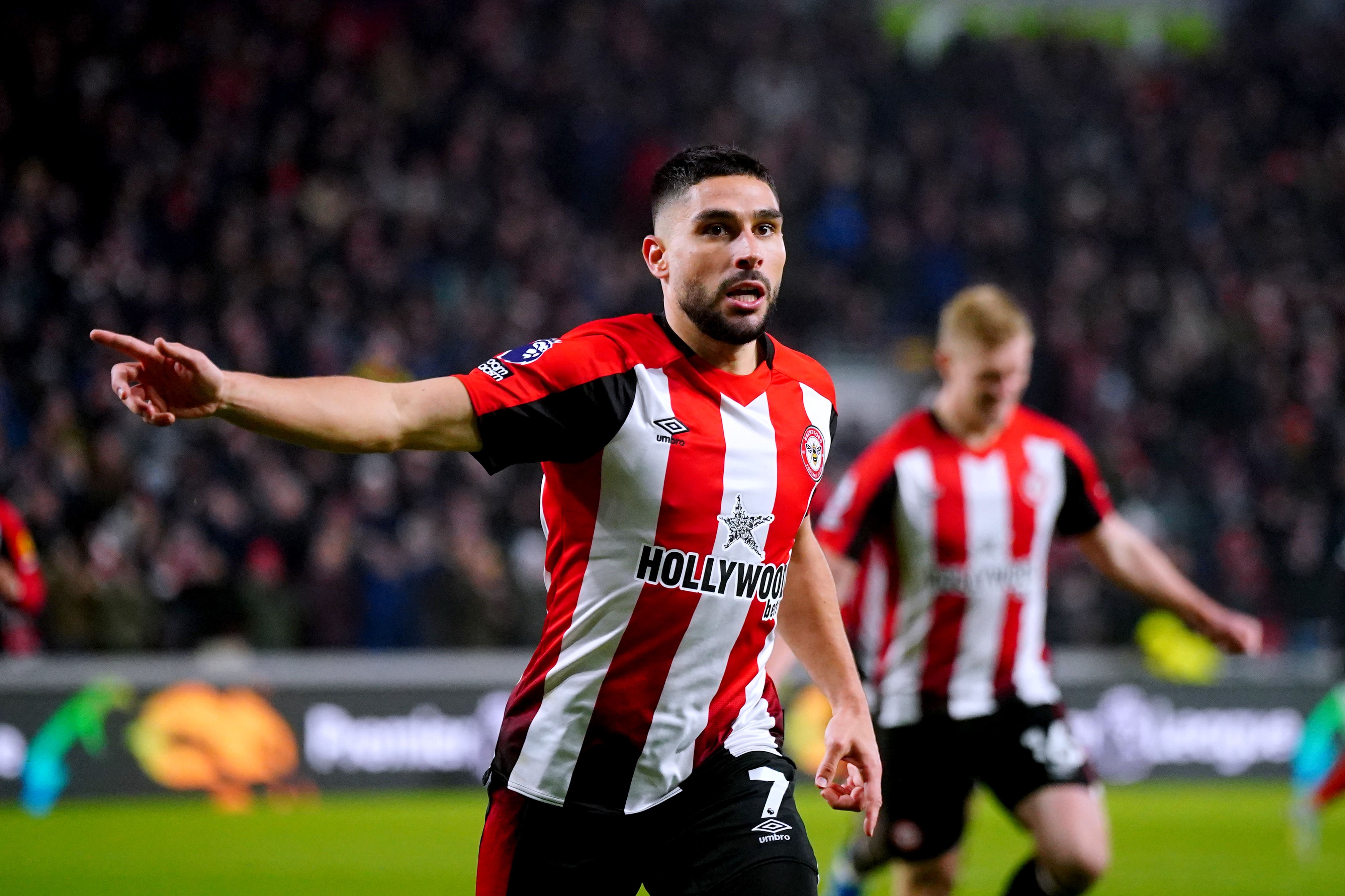 Brentford’s Neal Maupay celebrates his goal (PA)