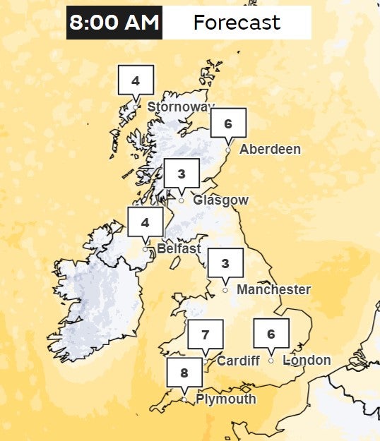 Monday morning shows little hope of the weather warming up