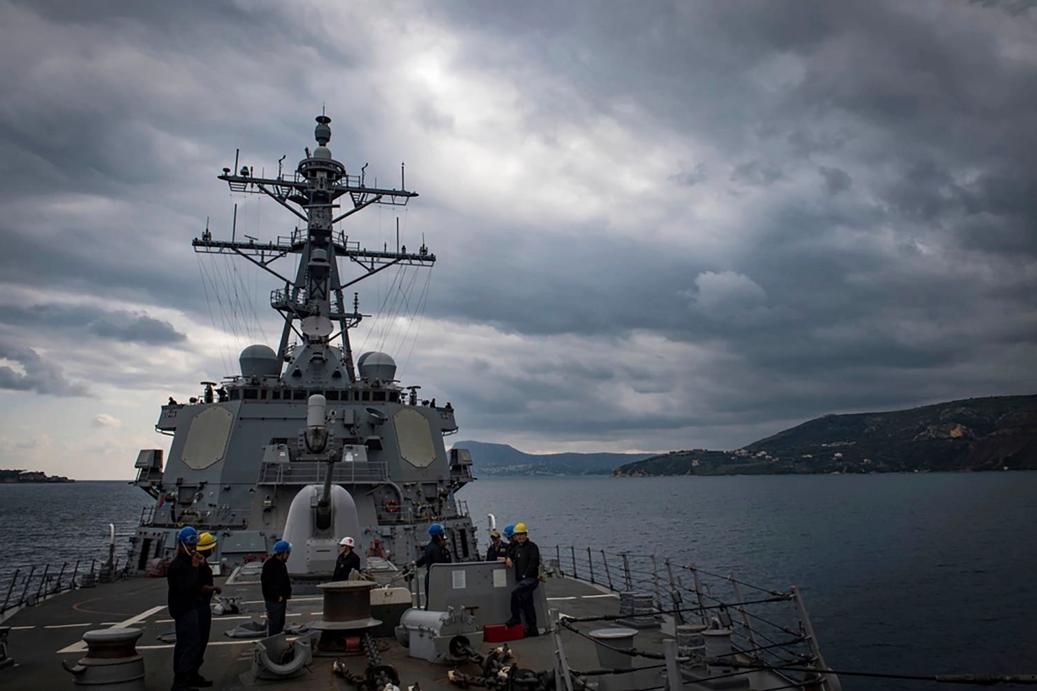 The USS Carney in the Mediterranean Sea in 2018 (Mass Communication Specialist 1st Class Ryan Kledzik/US Navy via AP)