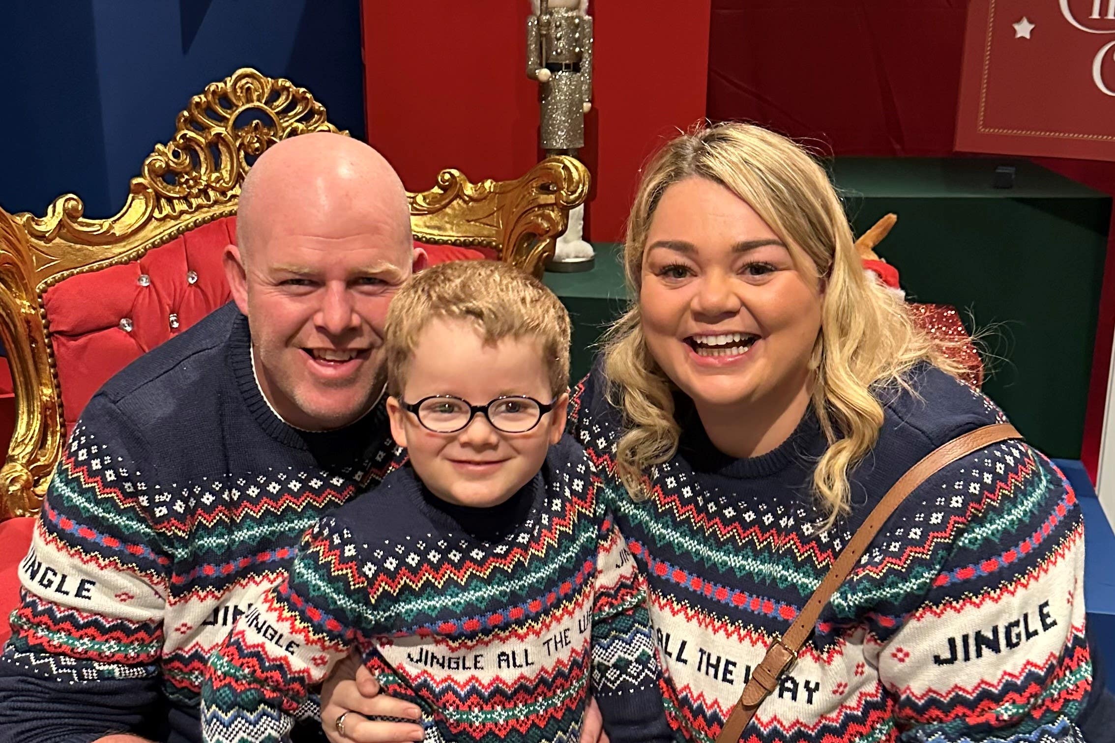 Conor Murphy, four, from Banbridge, Co Down with his parents Finbar and Jolene (Jolene Murphy/PA)