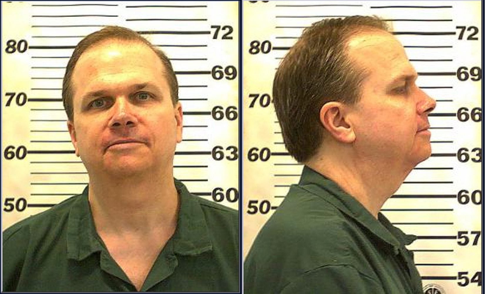 A file handout photo released by the New York State Department of Correctional Services in 2010. Mark Chapman was denied parole for the sixth time that year