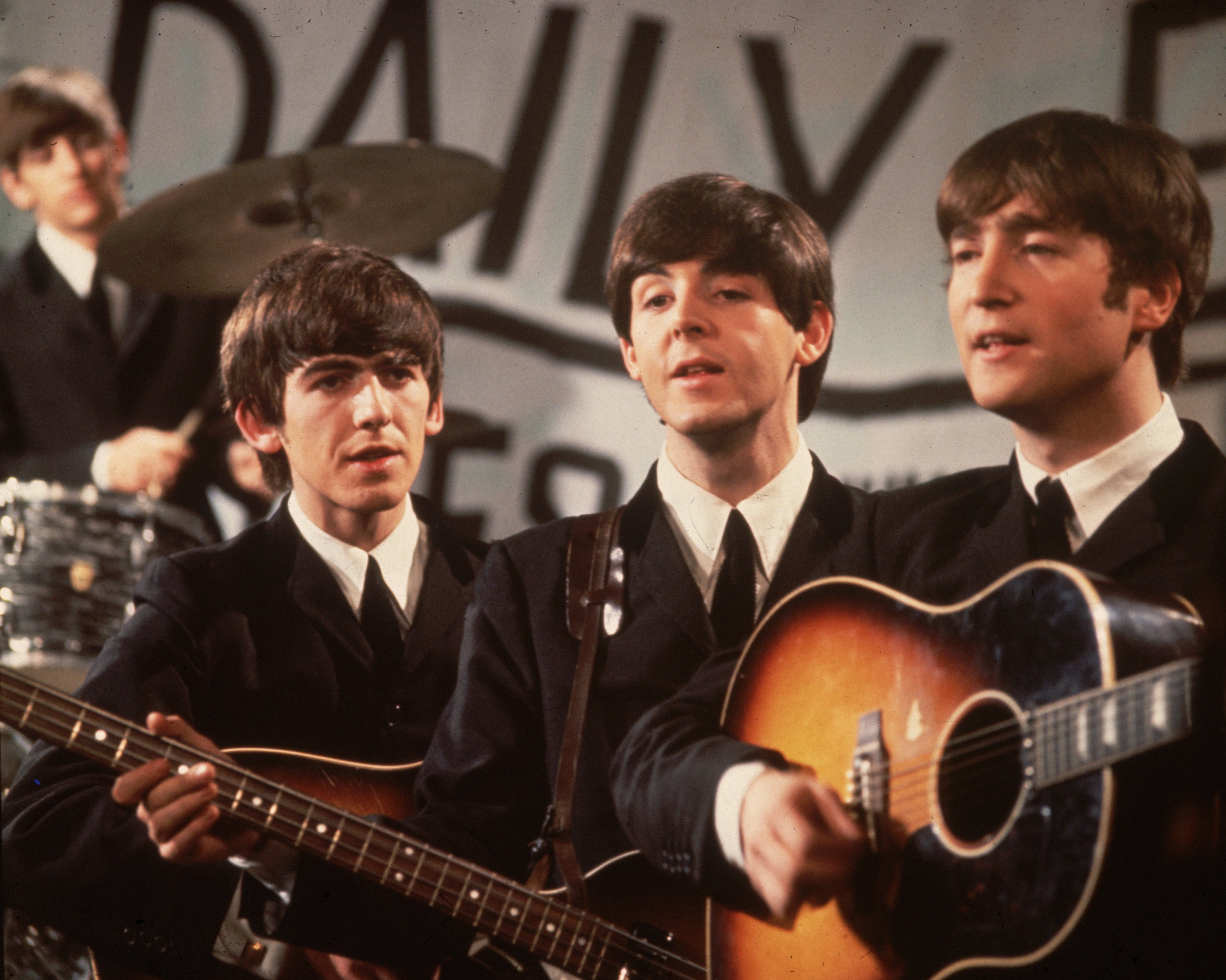 Ringo Starr, George Harrison, Paul McCartney and John Lennon pictured at a performance in 1963