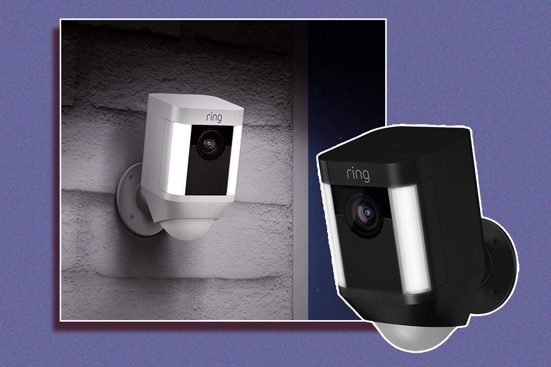 The spotlight cam comes with LED lights and infrared night vision for round-the-clock surveillance